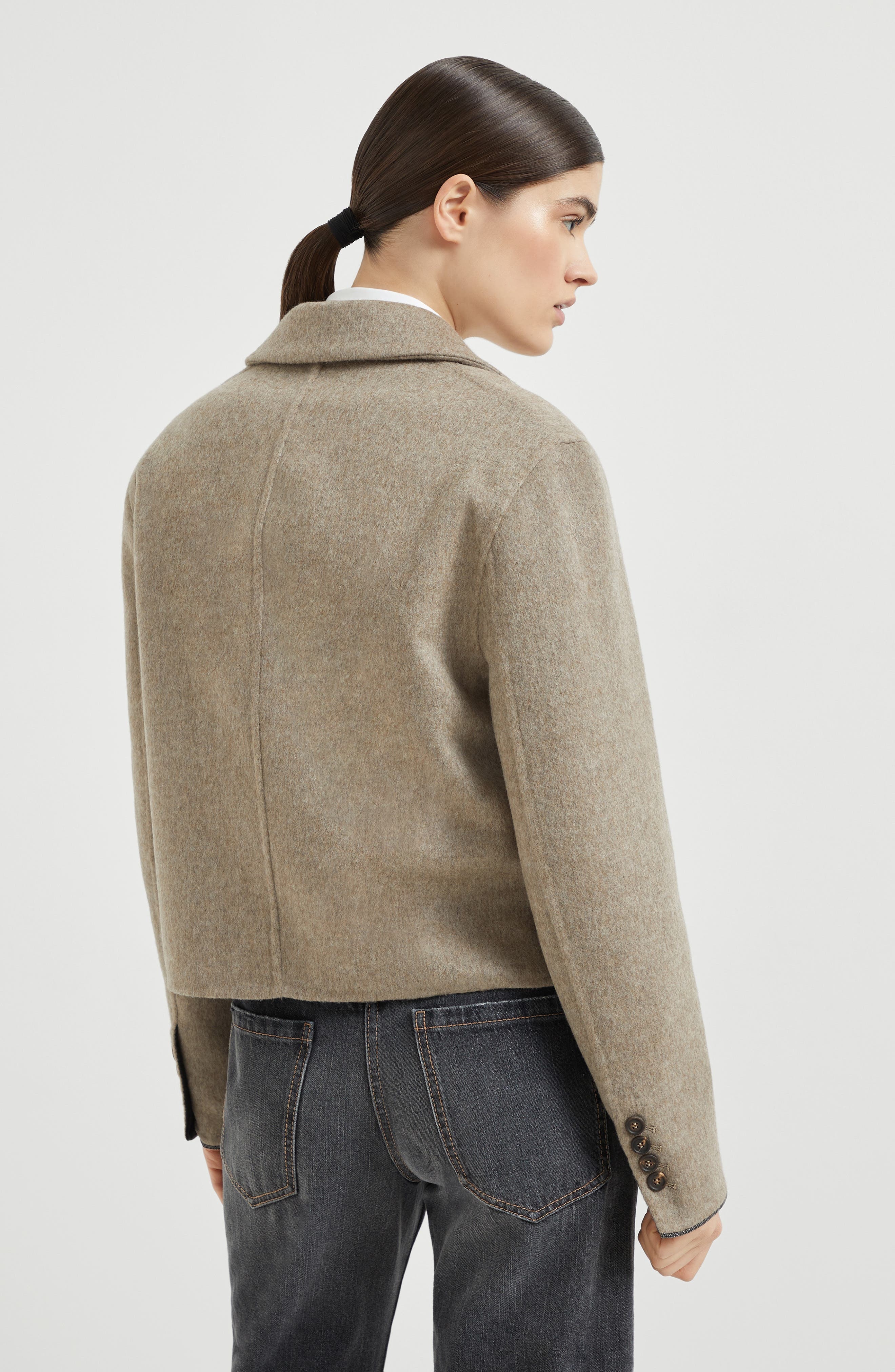 Brunello Cucinelli Hand-crafted cropped blazer in Rope at Nordstrom - 3