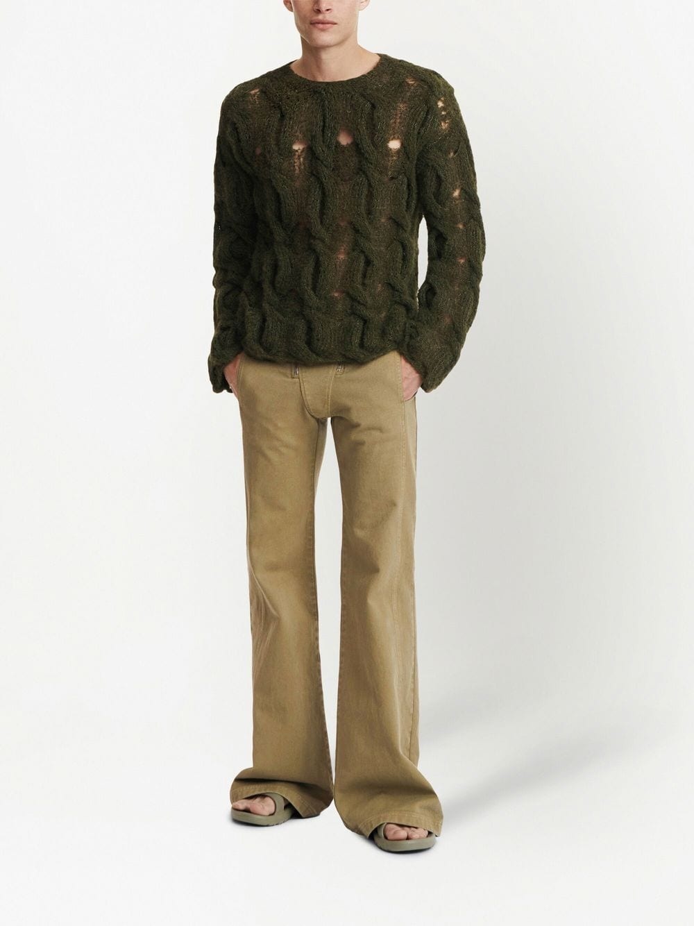cable-knit boucle jumper - 3