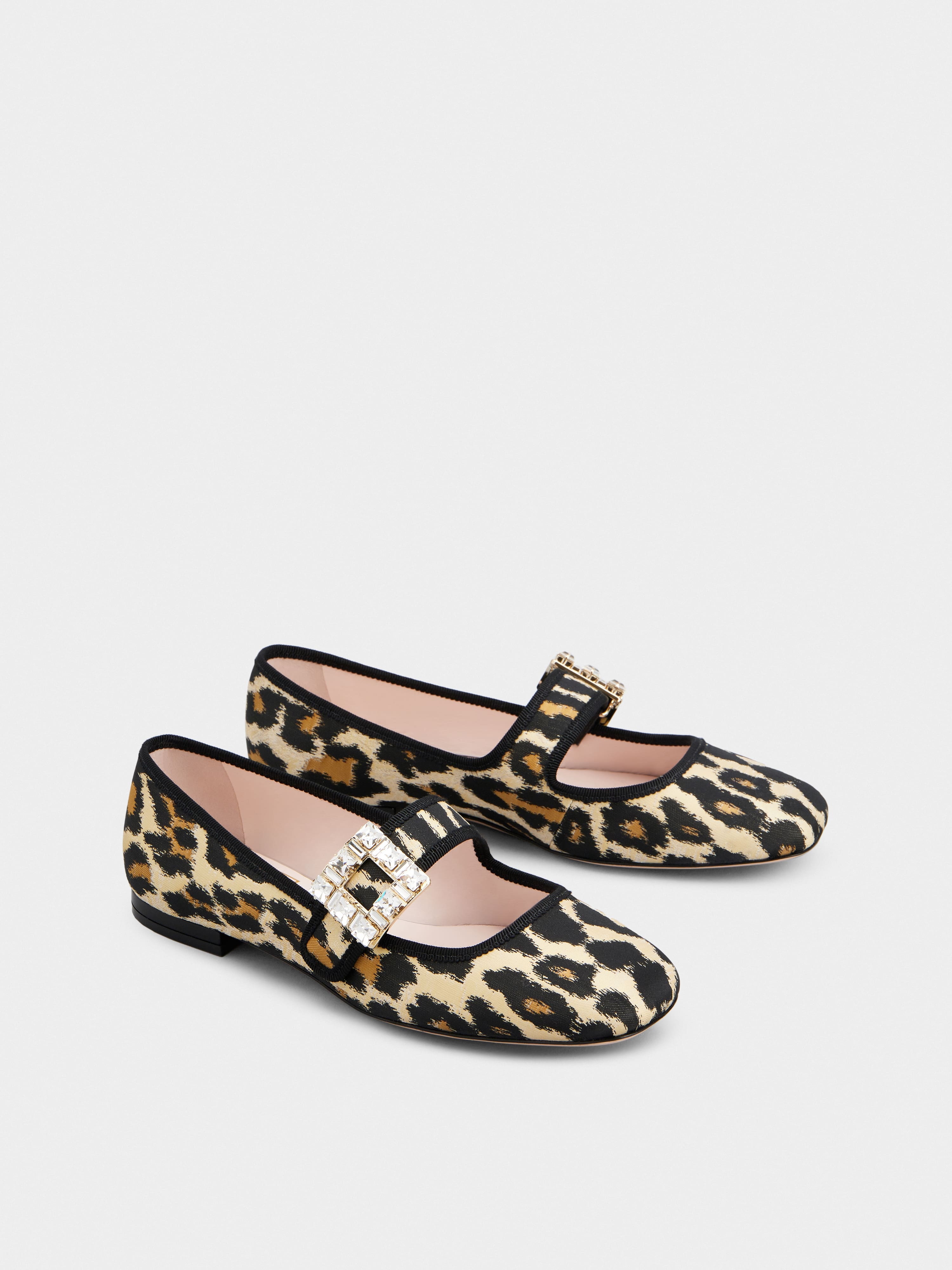 Très Vivier Strass Buckle Babies Ballerinas in Fabric - 2