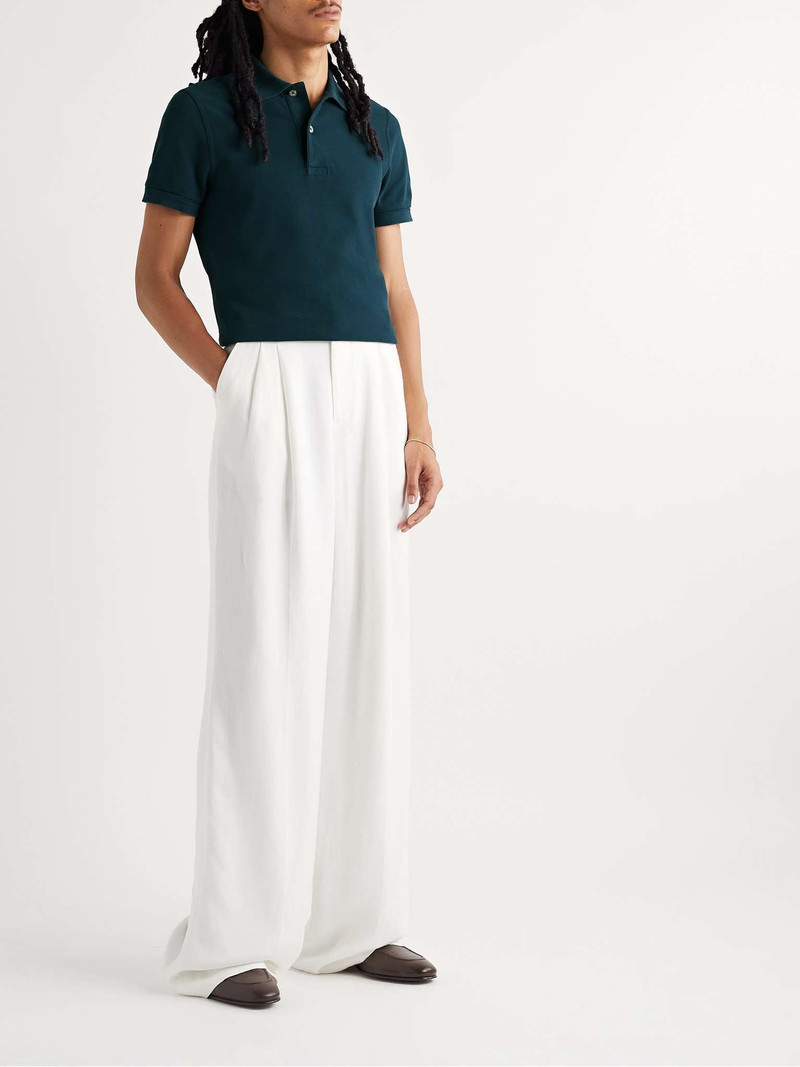TOM FORD Garment-Dyed Cotton-Piqué Polo Shirt outlook