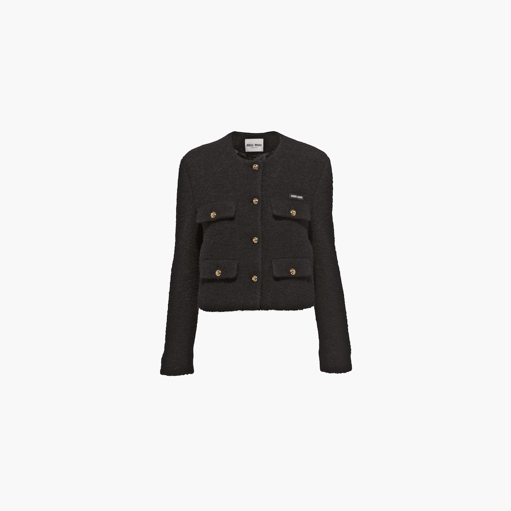 ジャケット MiuMiu | Single-breasted boucle jacket Single-breasted bouclé jacket in multicoloured - Miu Miu