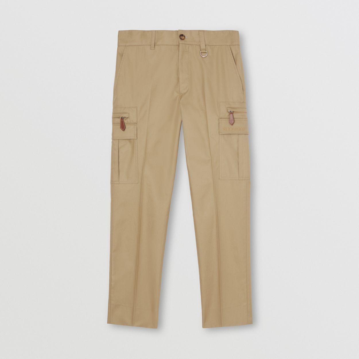 D-ring Detail Cotton Gabardine Tailored Trousers - 1