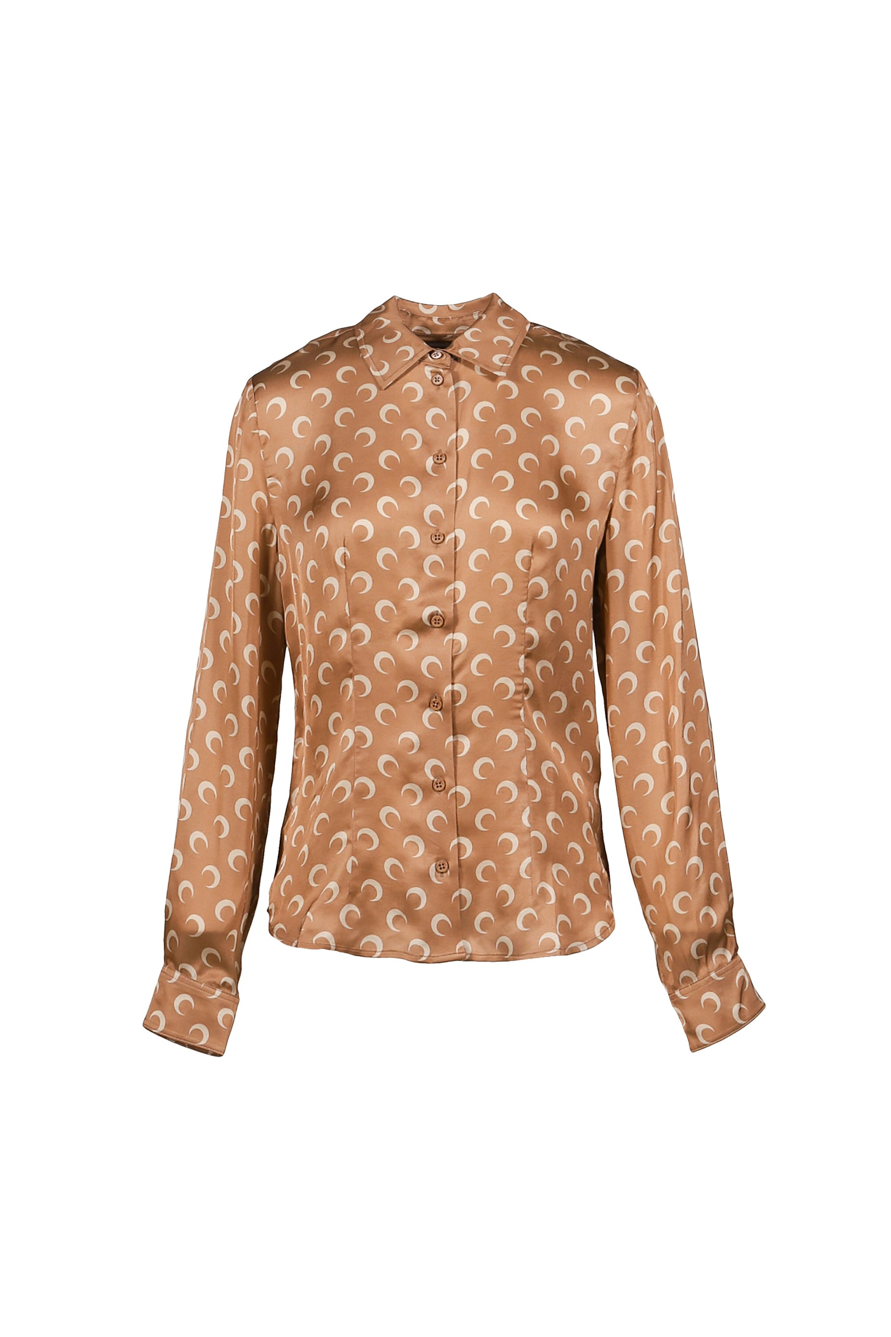 MOON SATIN SHIRT BLOUSE / D CAMEL - 5
