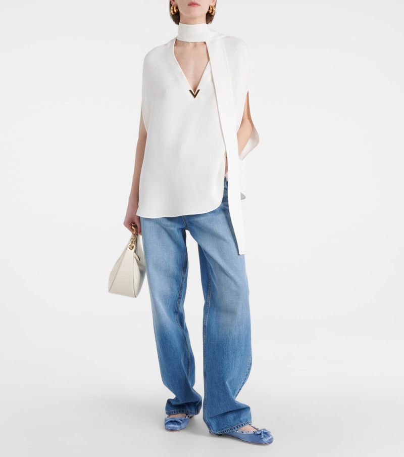 Valentino Rockstud satin ballet flats outlook