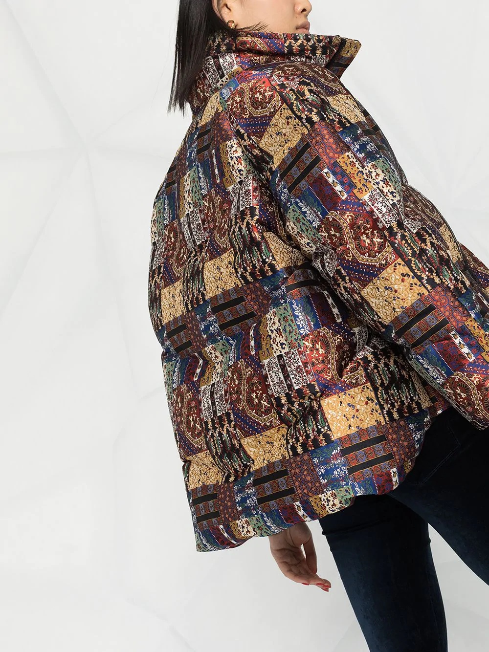 patchwork down jacket - 3