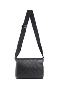 BURBERRY｜ (Embossed Check Messenger Bag (8101922)) Embossed Check Messenger Bag​ in Black - Men | Burberry