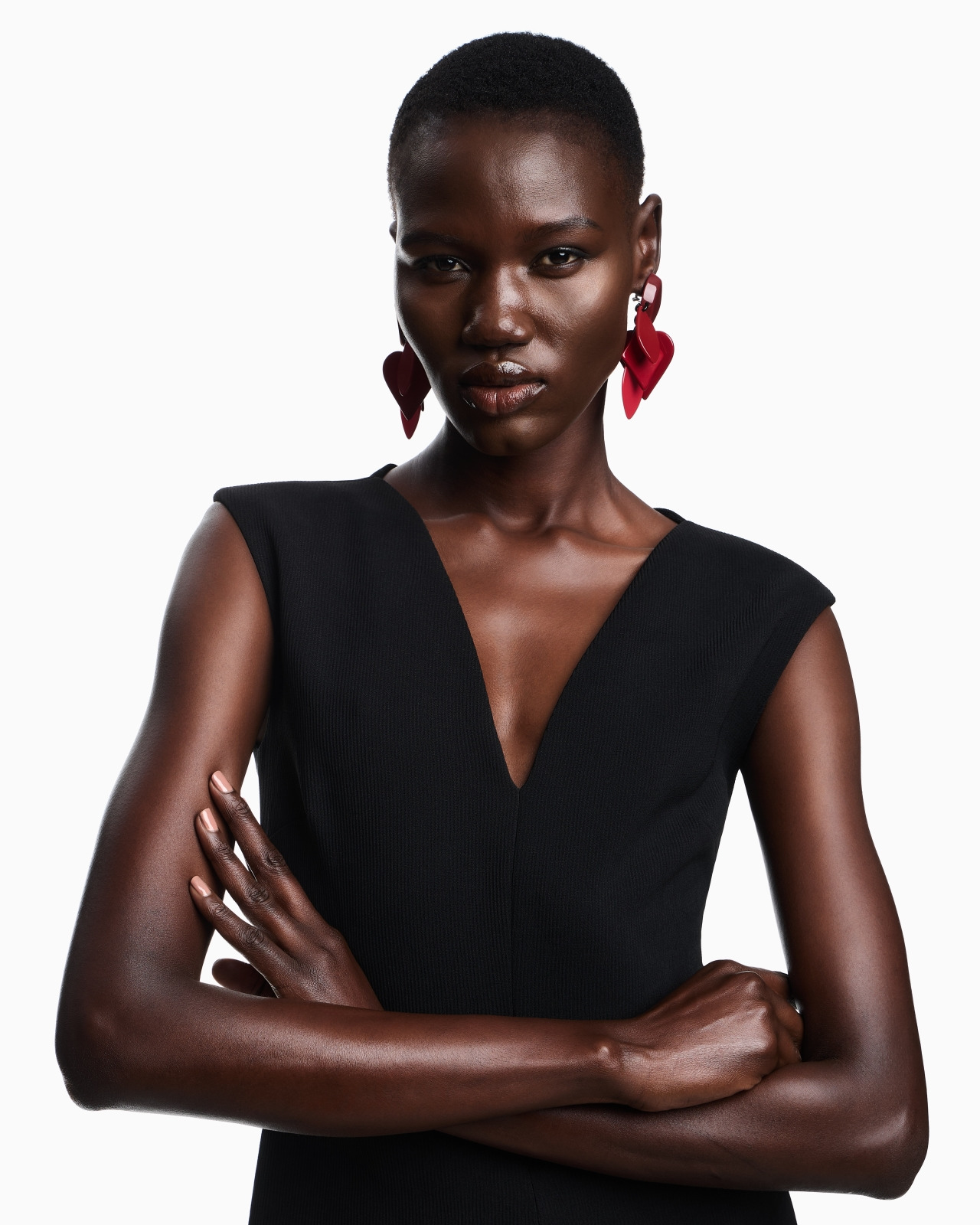 FLARED DRESS IN BARK-EFFECT FLUID CRÊPE - 4
