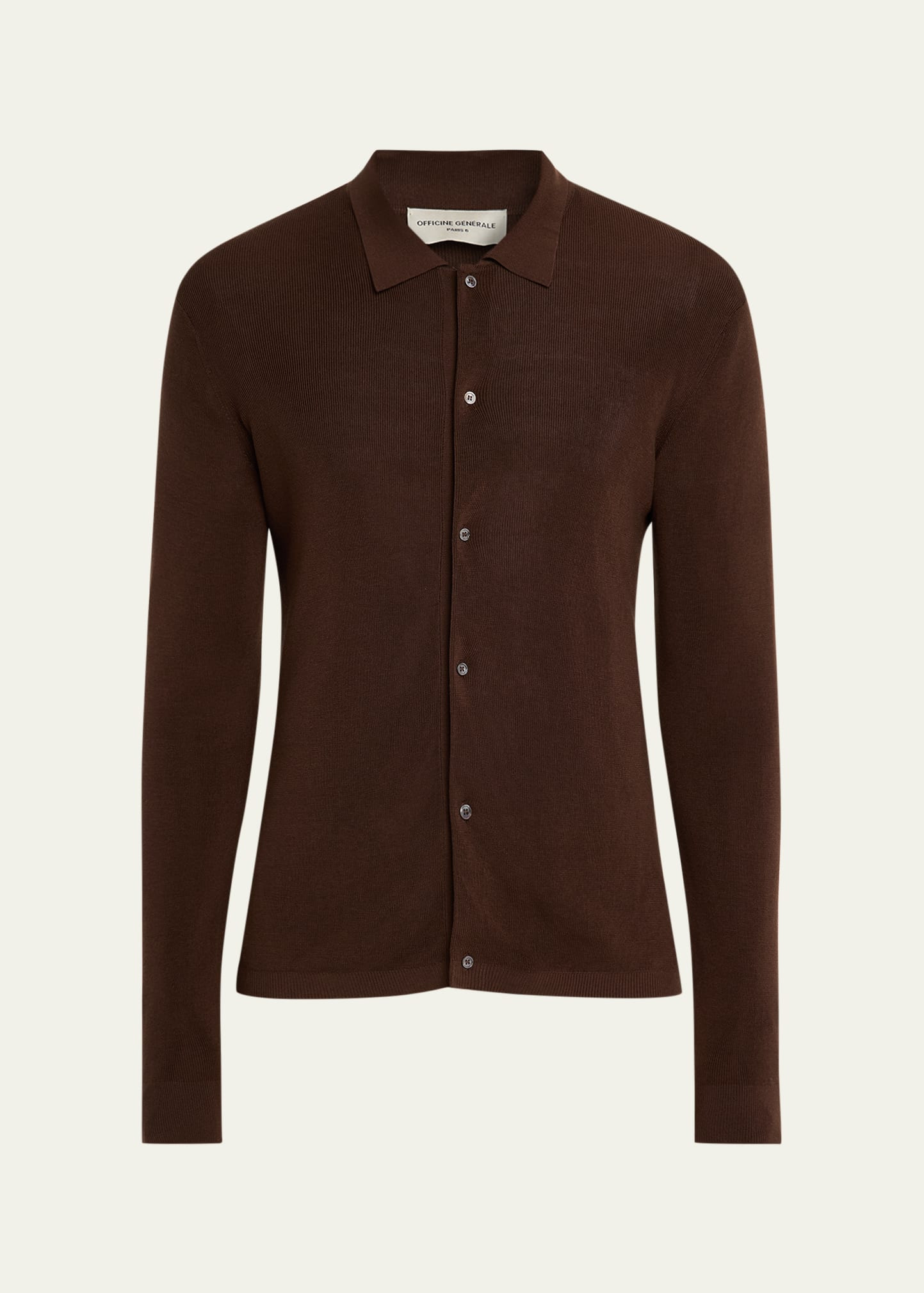 Men's Brent Slim Knit Button-Down Shirt - 1