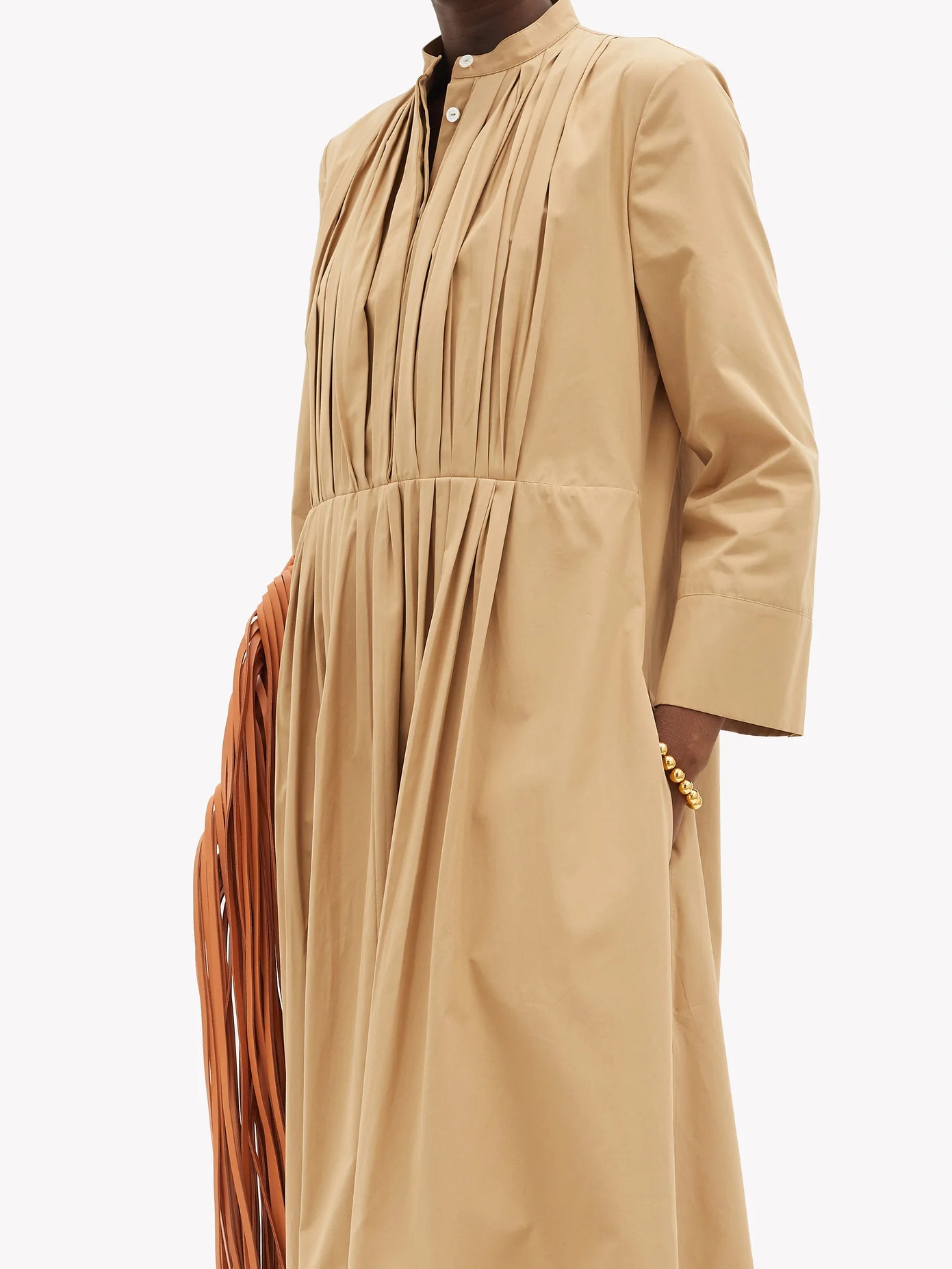 Nikki pleated cotton shirt dress - 6