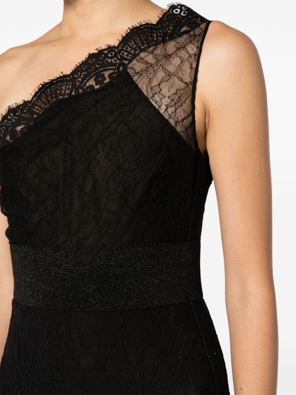 lace-detail one-shoulder dress - 5