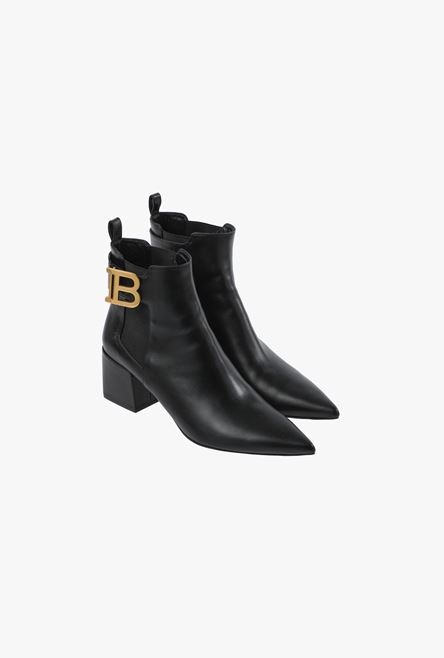 Black leather Salomé ankle boots - 2