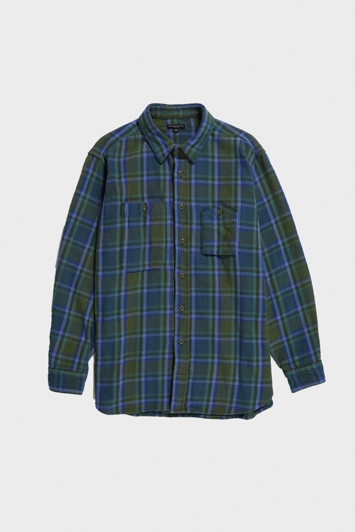 Work Shirt - Green Cotton Heavy Twill Plaid - 1