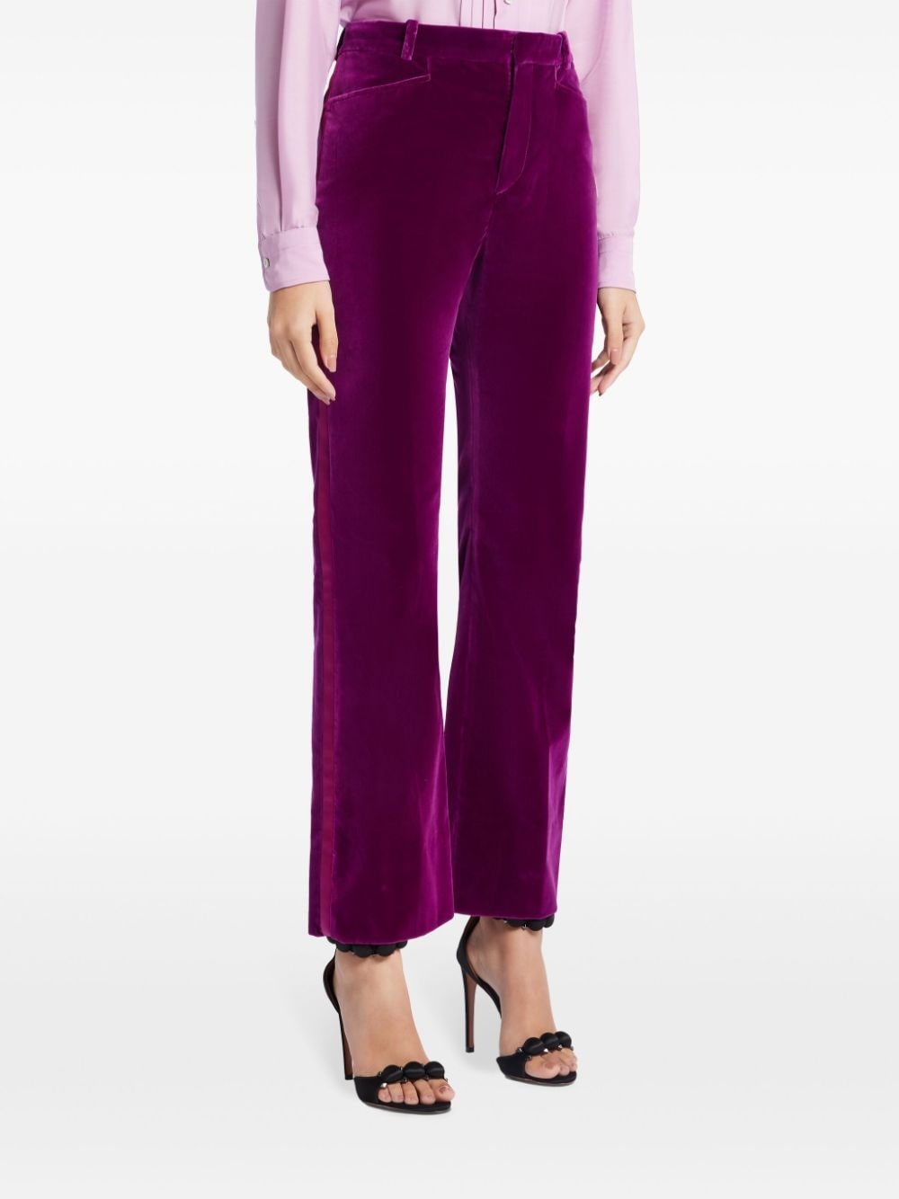 velvet flare trousers - 3
