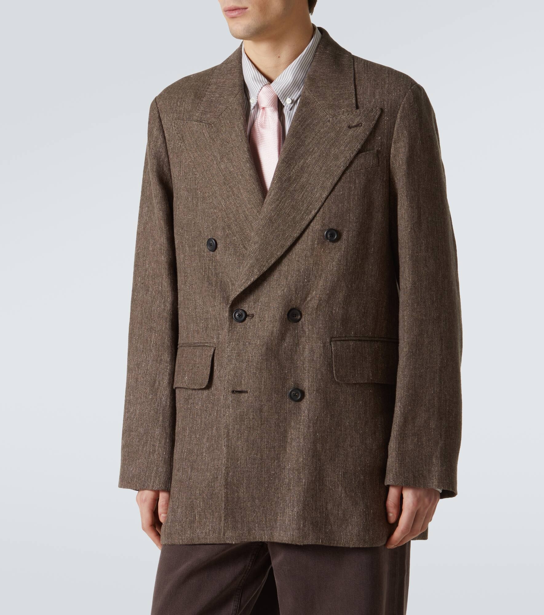 Sharp DB linen and cotton blazer - 3