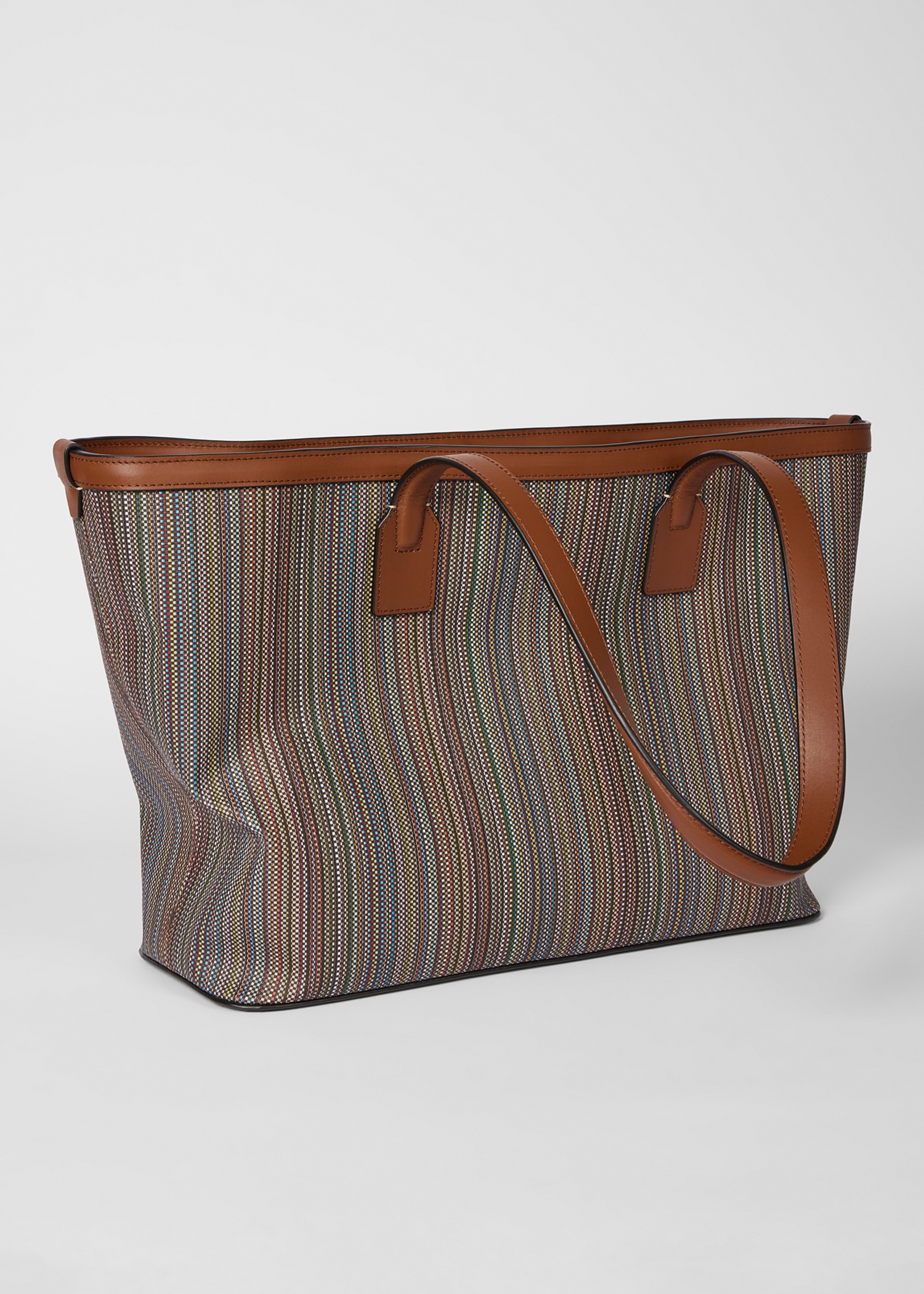 Women's 'Signature Stripe' Printed Canvas Tote Bag - 5