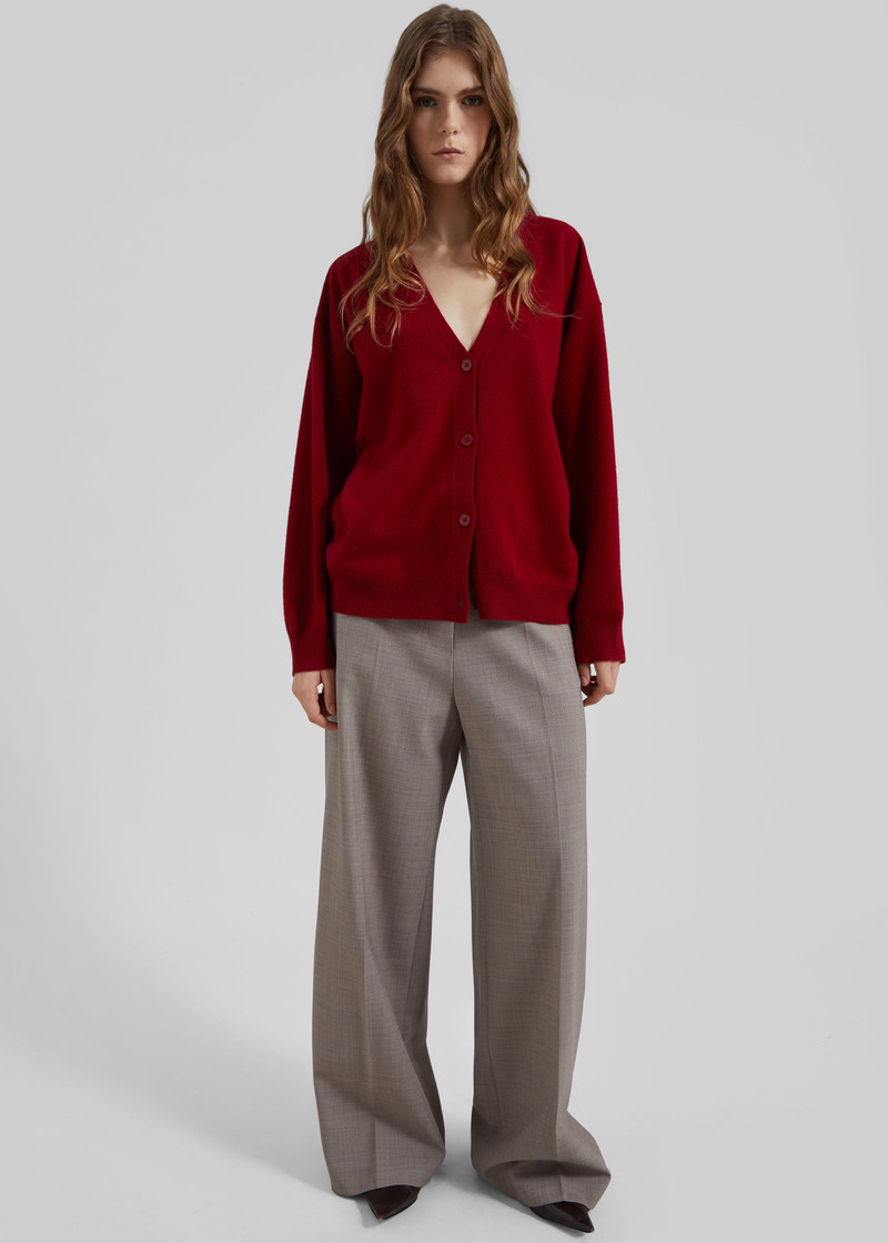 Lachen Double-Sided Wool Cardigan - Red 3