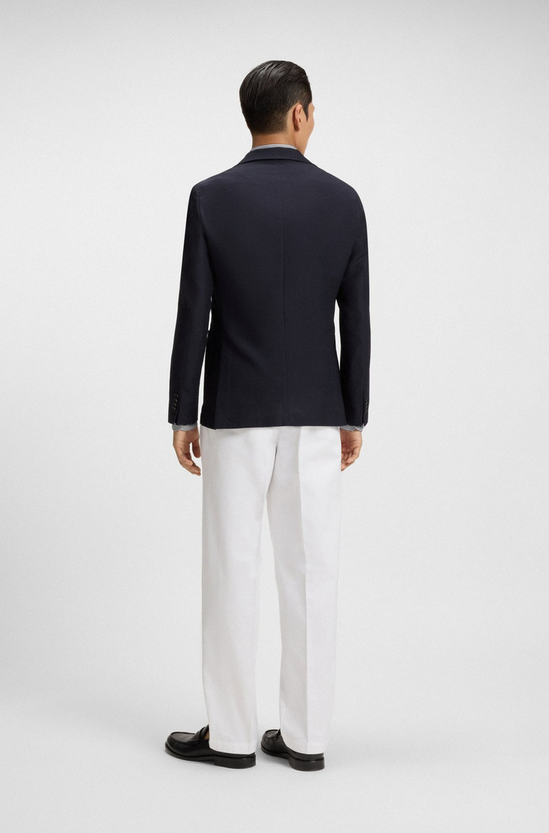 DOUBLE-BREASTED BLAZER IN COTTON AND WOOL SEERSUCKER 4