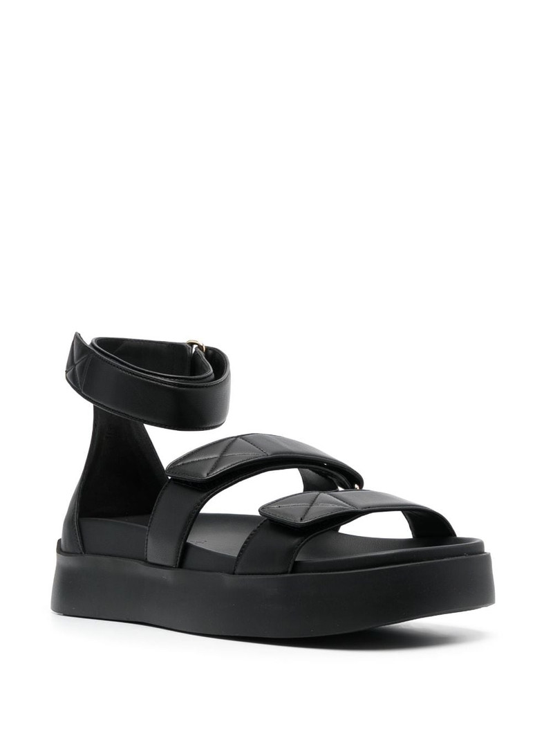 Santoni touch-strap leather sandals outlook
