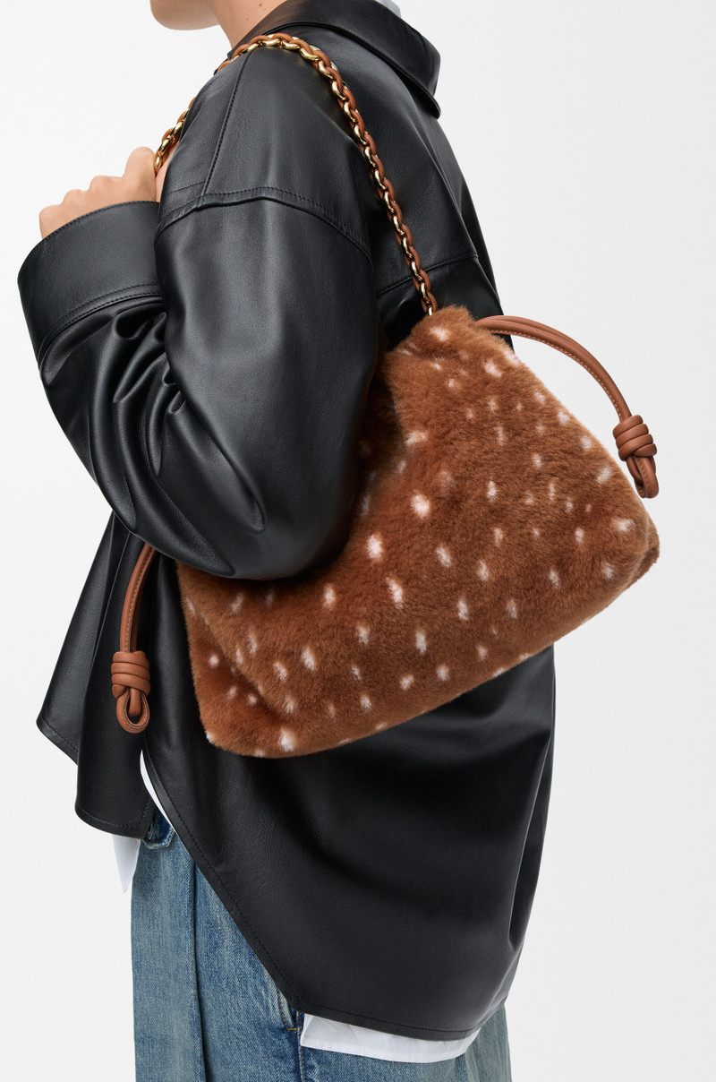Medium Flamenco purse in printed shearling 3