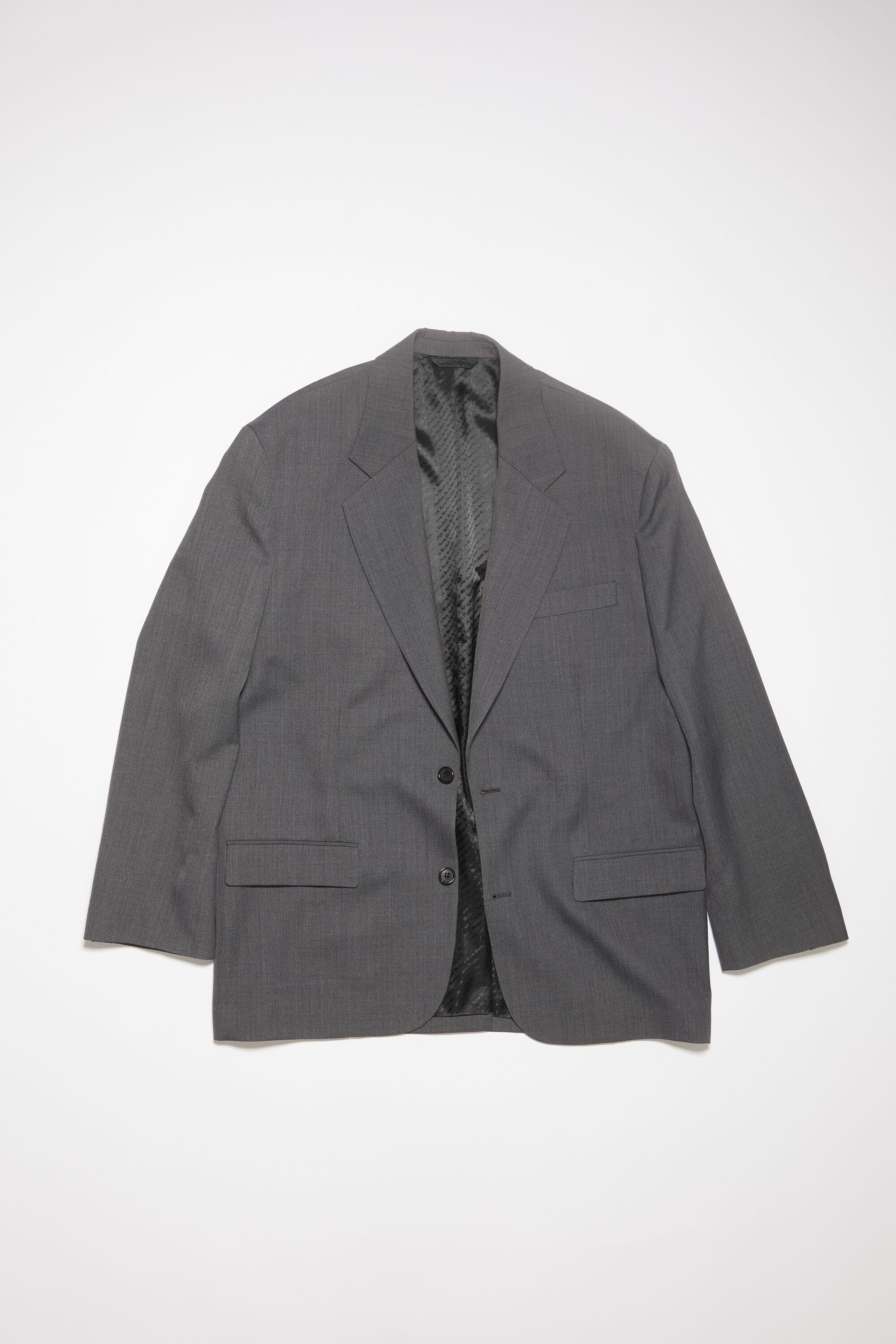 Relaxed fit suit jacket - Dark grey melange - 7