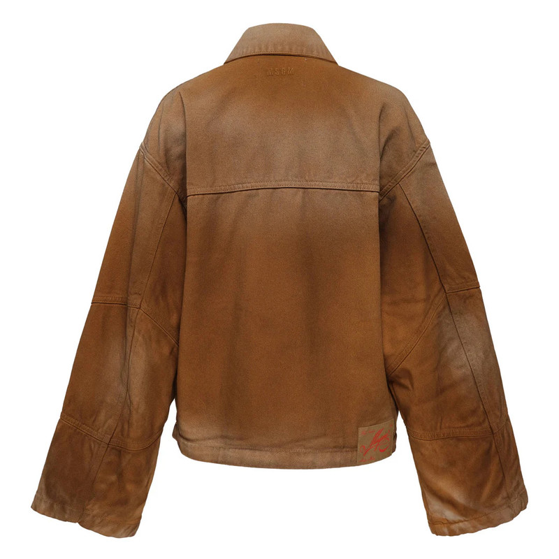 MSGM Brown Utility Pocket Detail Jacket outlook