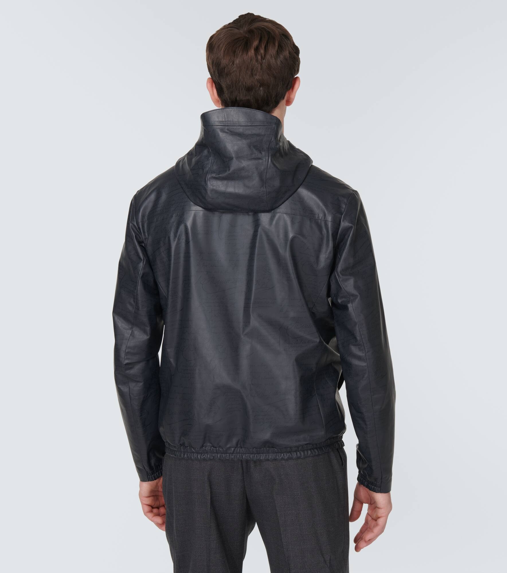 Scritto Printed B-Way leather jacket - 4