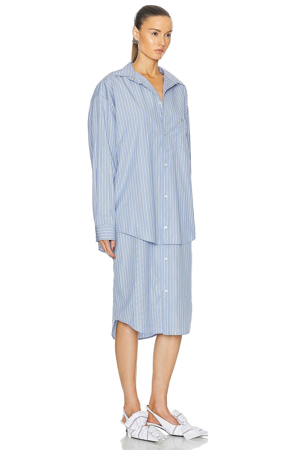 BALENCIAGA ポプリンシャツドレス BALENCIAGA Layered Shirt Dress | forward | REVERSIBLE