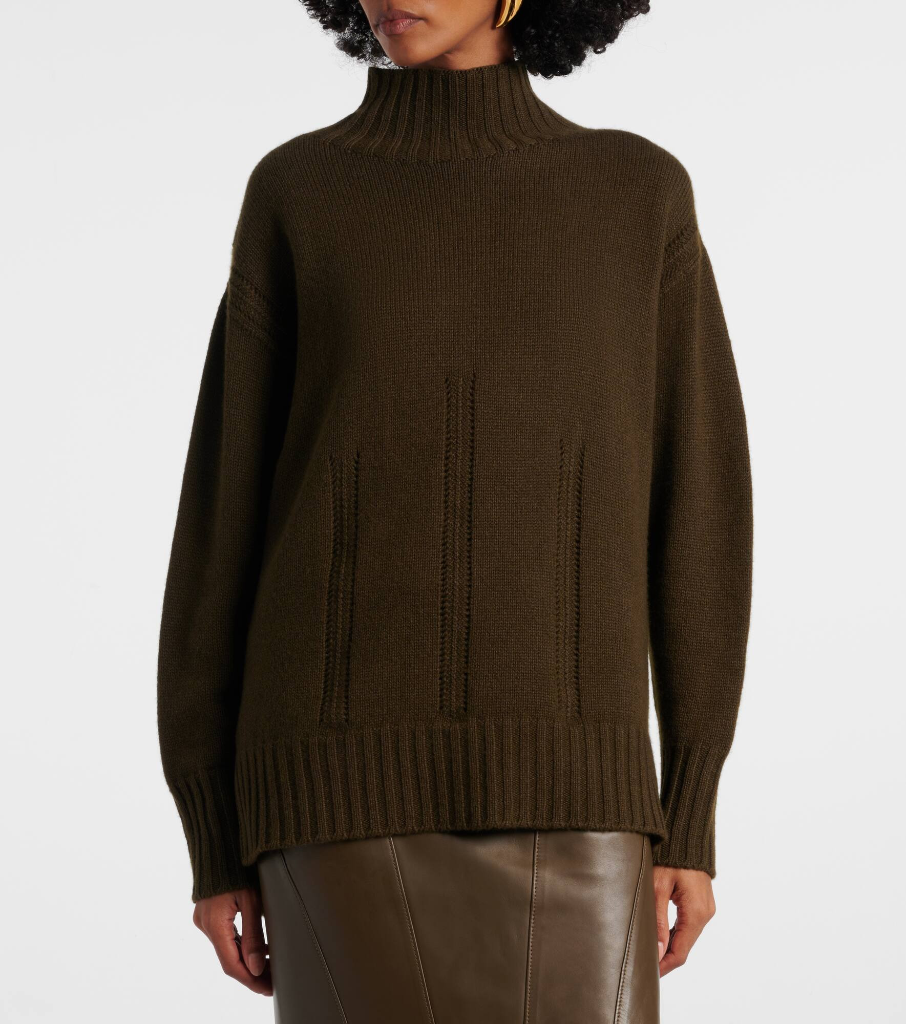 Waffle-knit cashmere and cotton sweater - 7