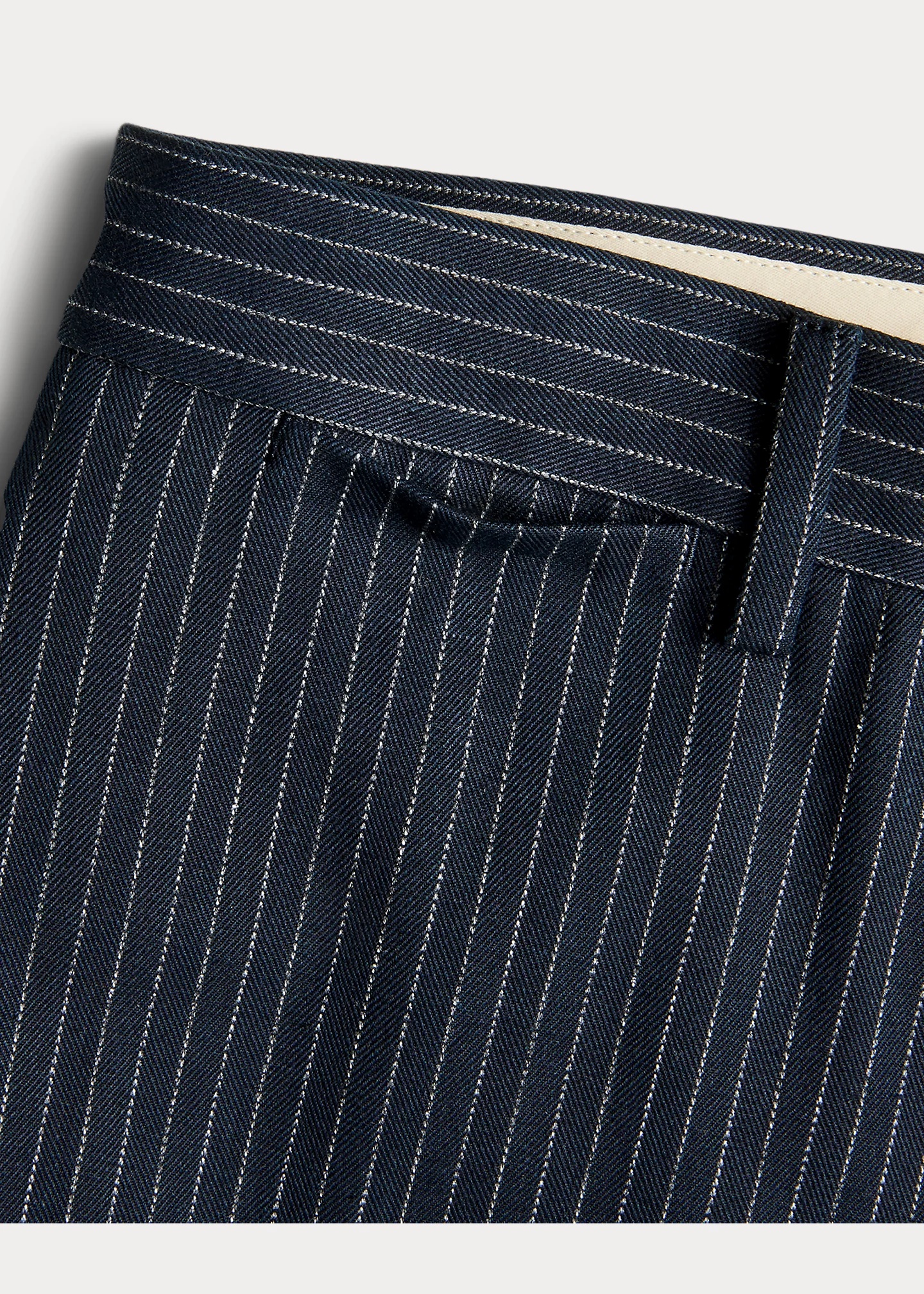 Slim Pinstripe Herringbone Suit Trouser - 7