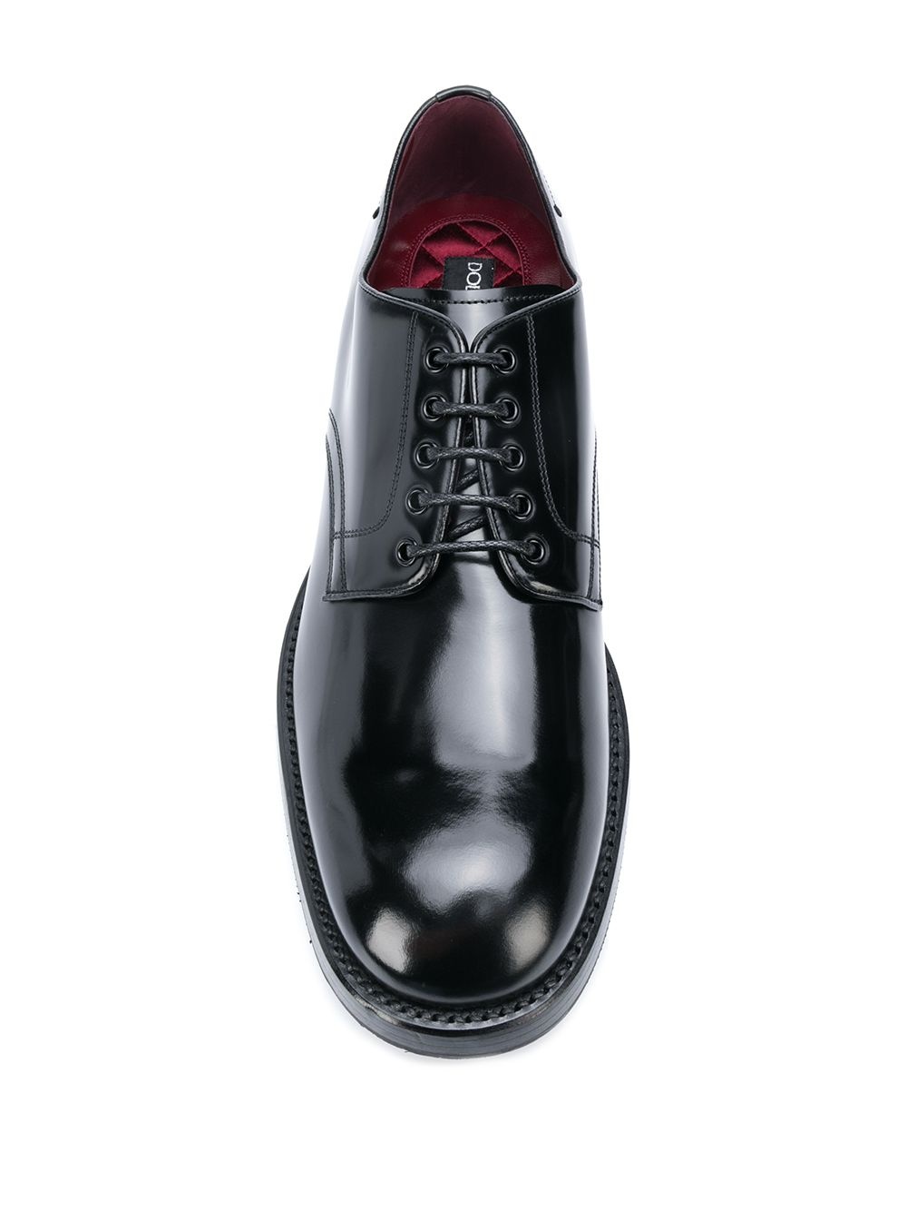 brushed leather derby shoes - 4