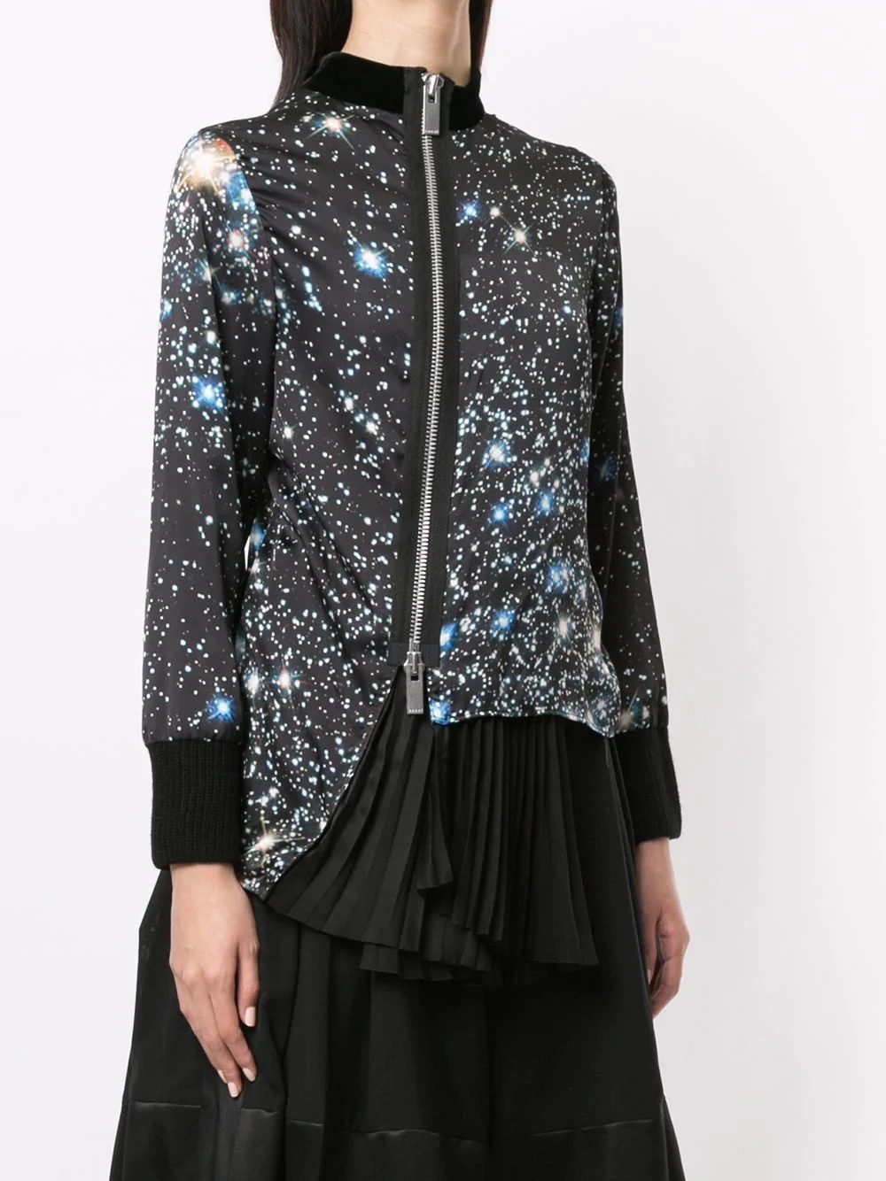 space-print asymmetric blouse - 3