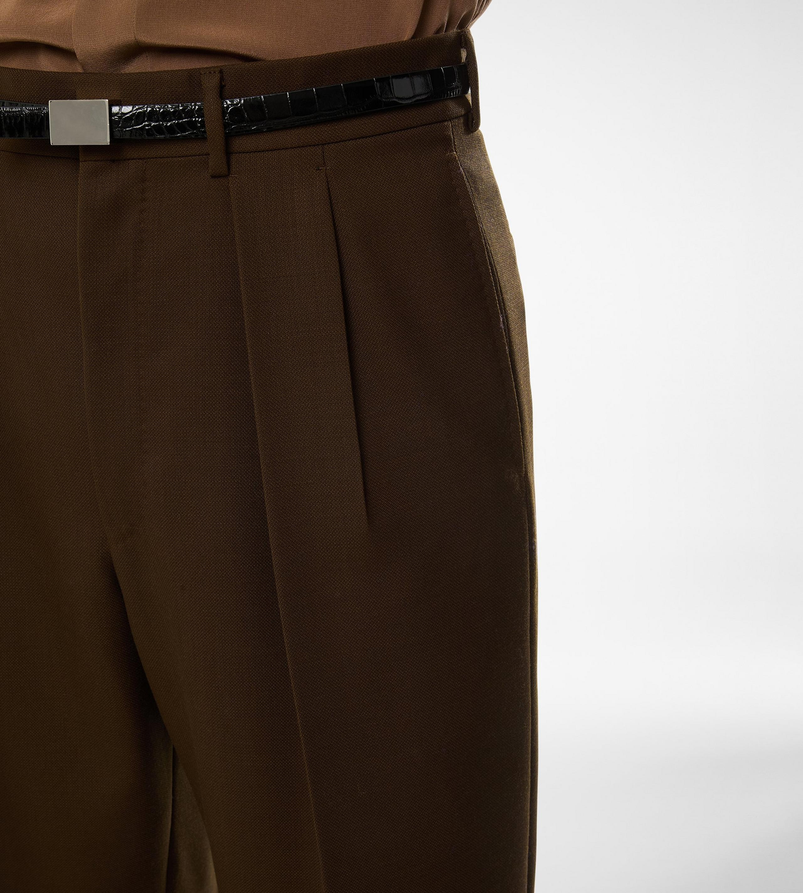 BROKEN TWILL DOUBLE PLEAT PANT - 2