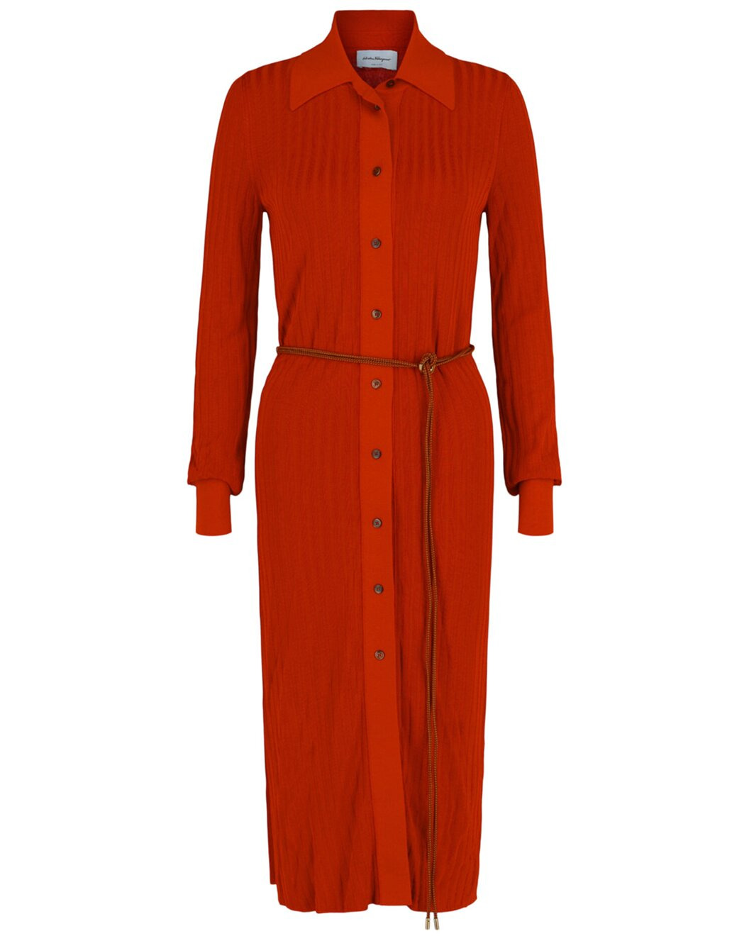Ferragamo Ribbed Knit Midi Dress - 1