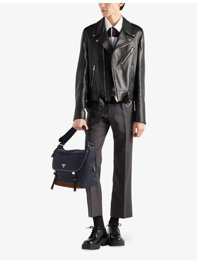 Prada Large Re-Nylon and Leather Shoulder Bag outlook