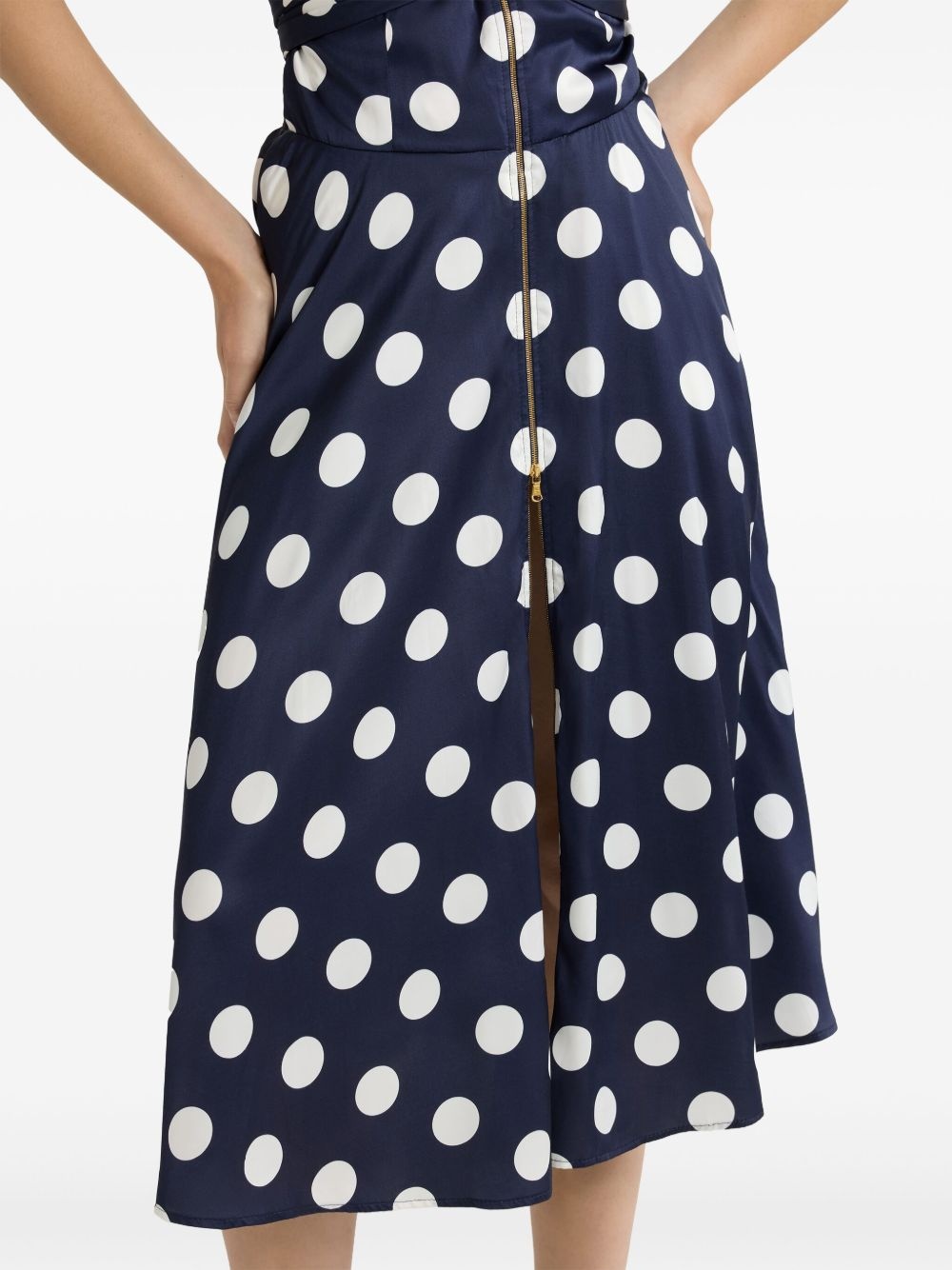 halterneck satin midi dress - 4