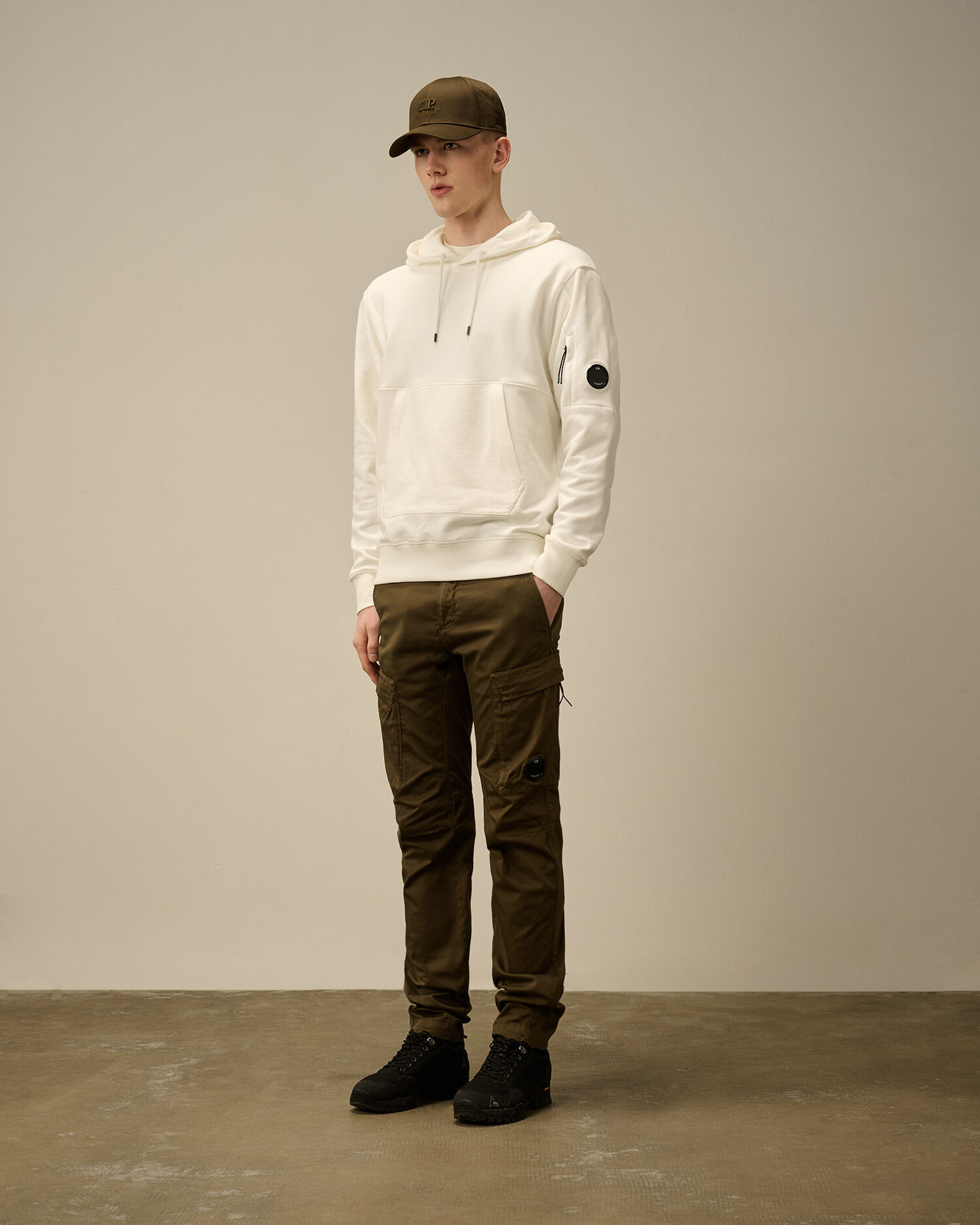Diagonal Raised Fleece Hooded Sweatshirt - 2