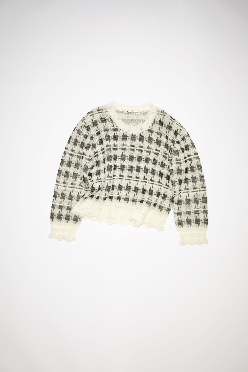 Houndstooth wool jumper - White/black 5