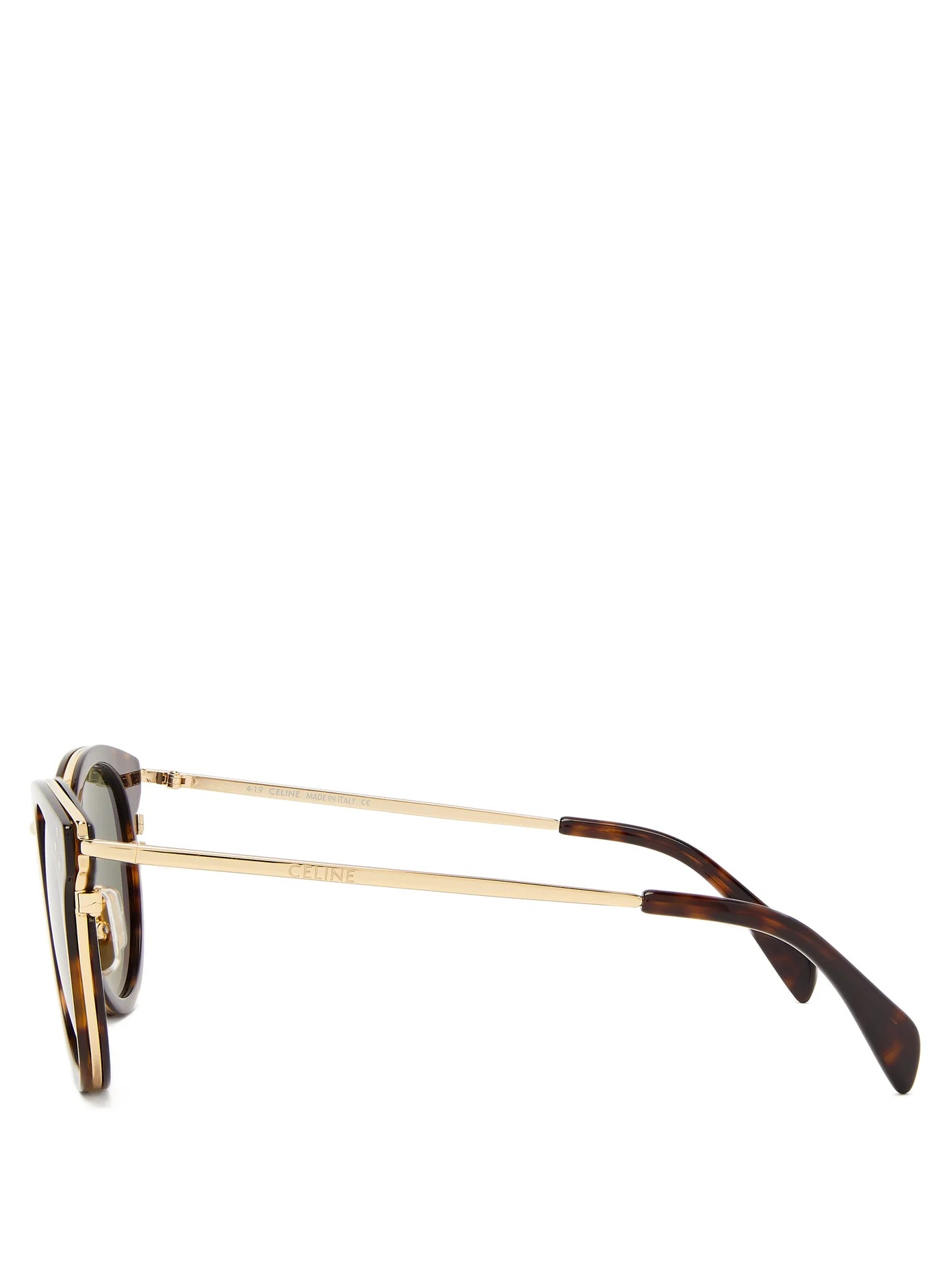 Round tortoiseshell-acetate and metal sunglasses - 4