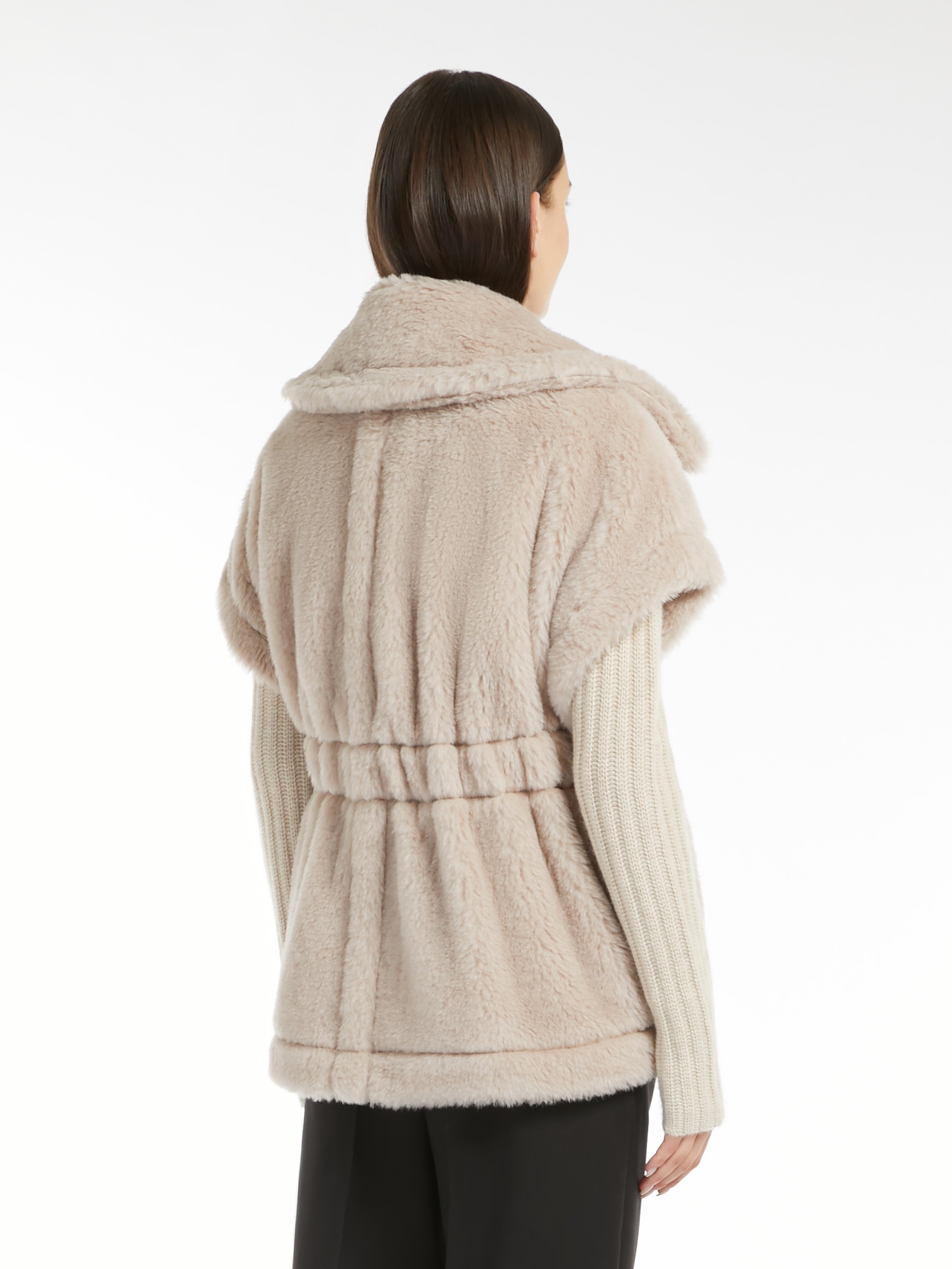 NEWABAVO1 Short cape in alpaca and wool Teddy fabric - 2