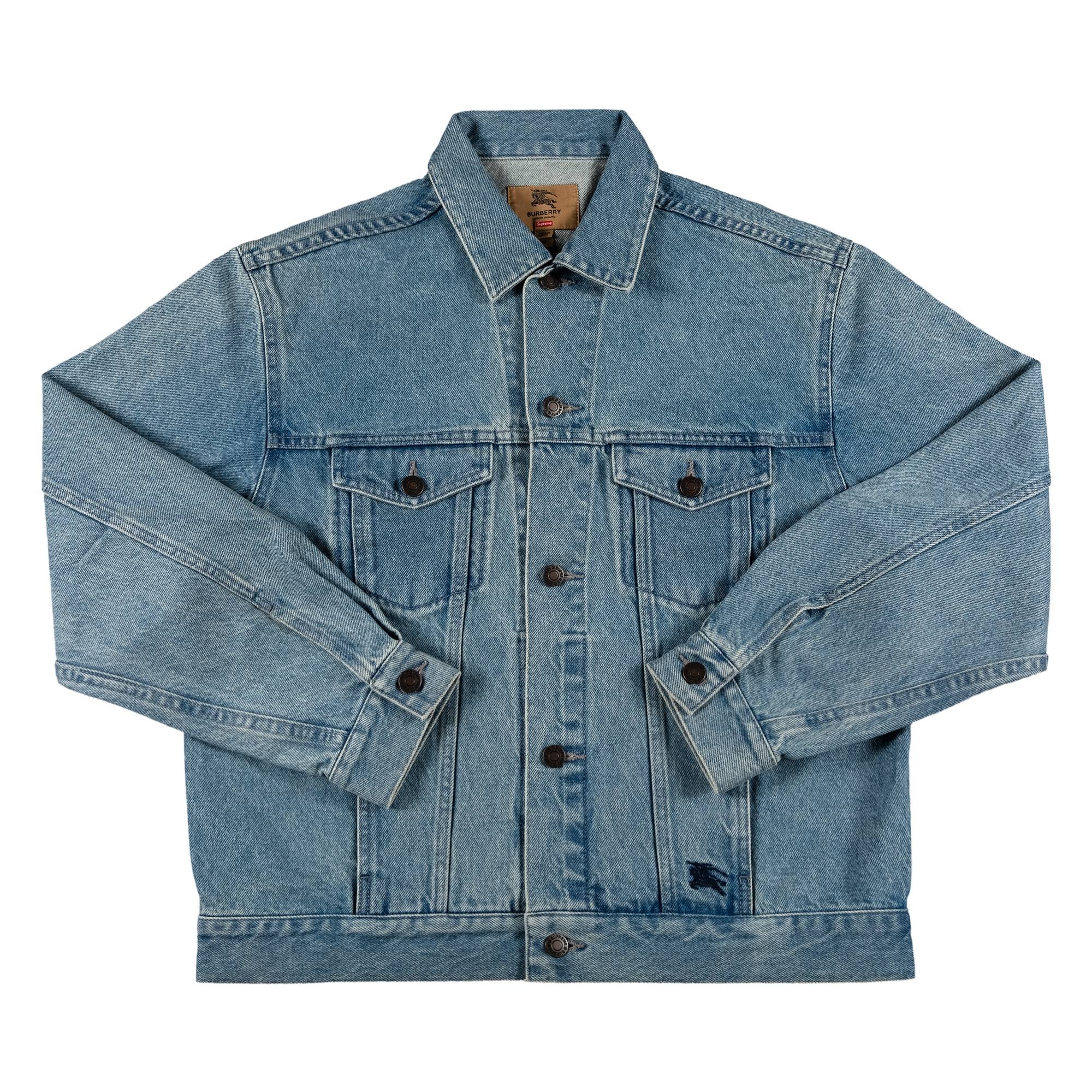 Supreme x Burberry Denim Trucker Jacket 'Washed Blue' - 1