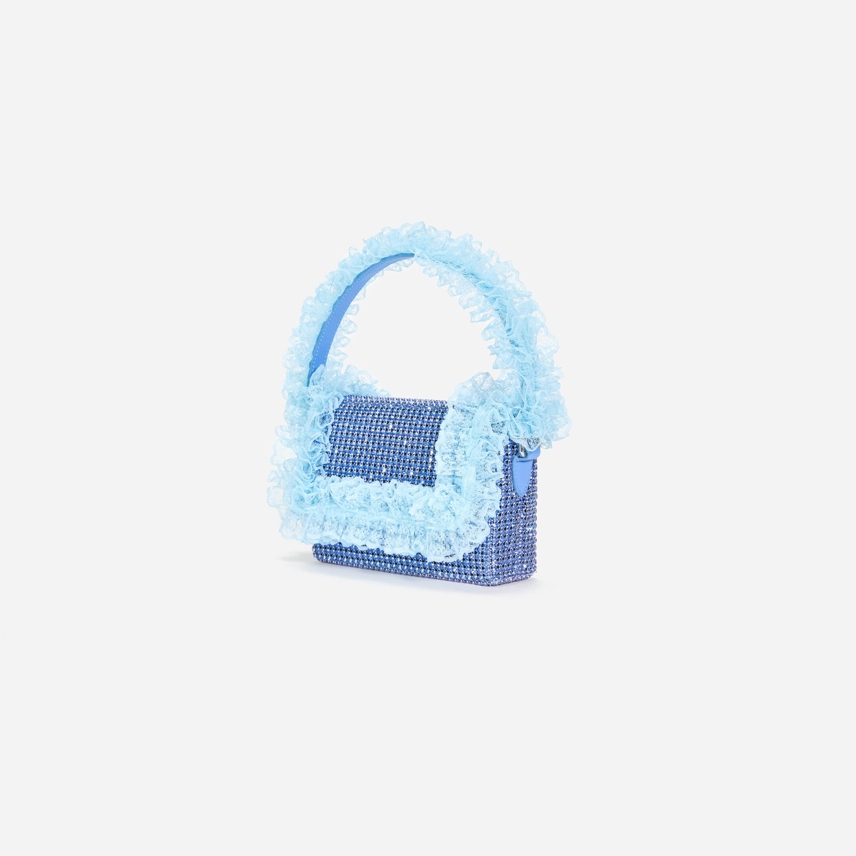 Blue Crystal Lace Detail Bag - 2