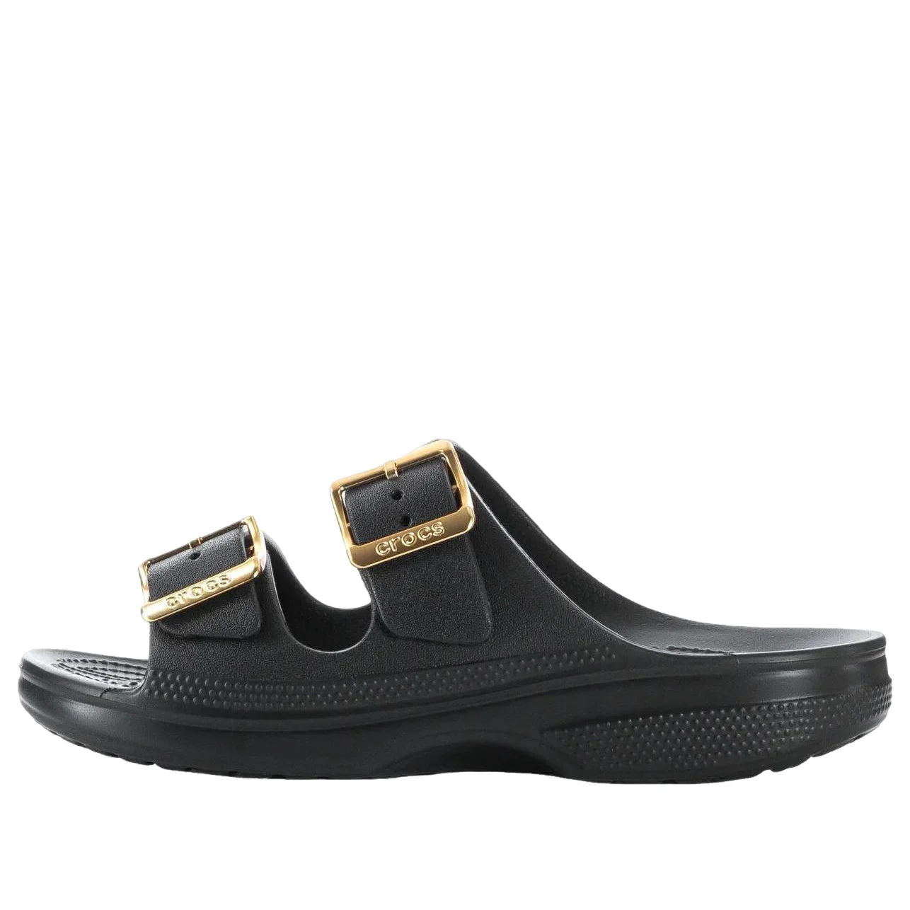 (WMNS) Crocs Metallic Buckle Saturday Sandal 'Black' 213316-001 - 1