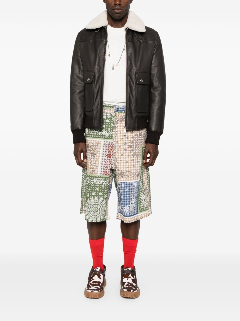 bandana traxedo shorts - 2