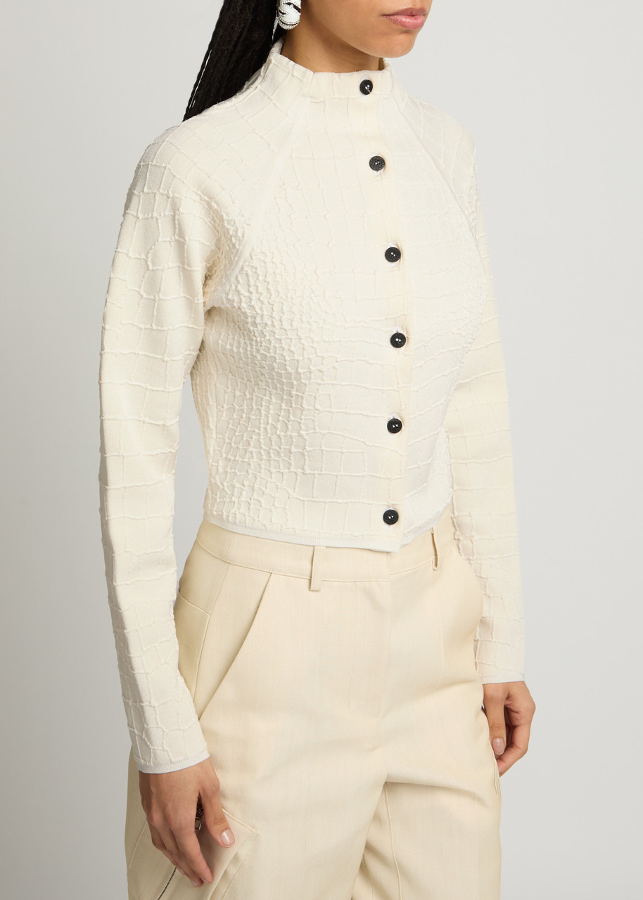 Jacquemus Le Cardigan Scala Crocodile-effect Knitted Cardigan - 2