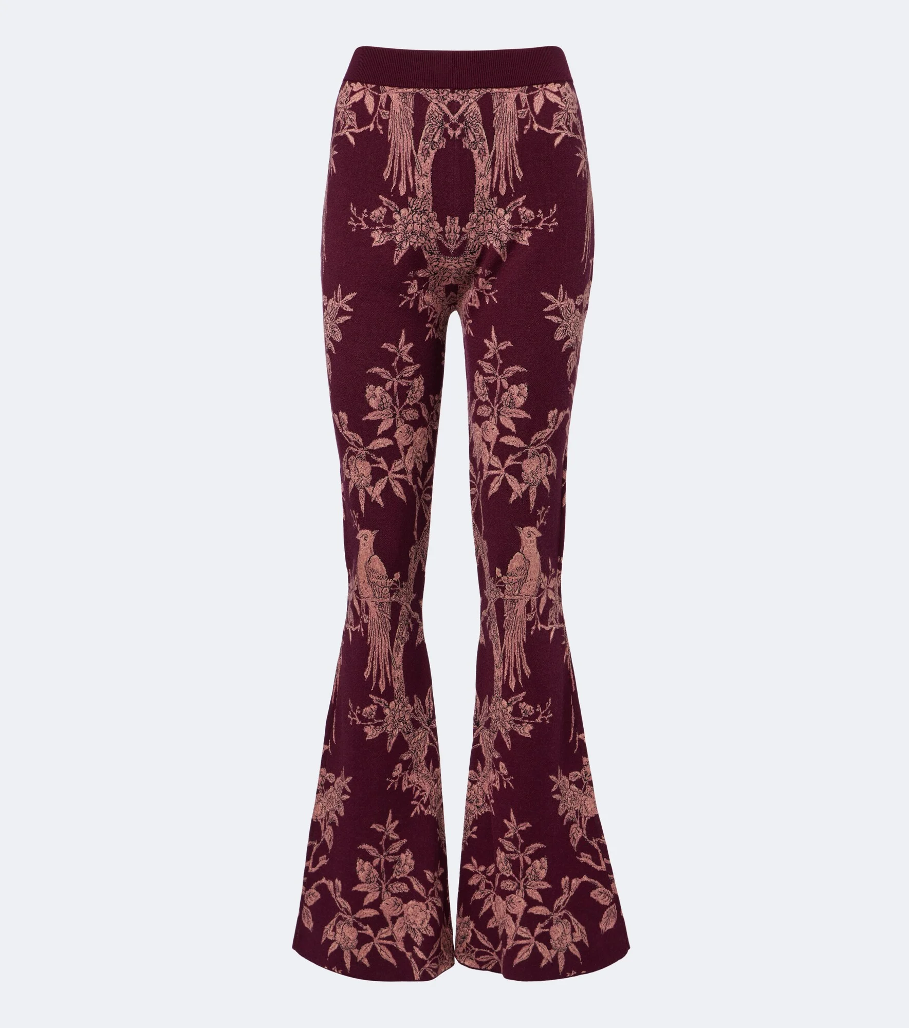 Wool-blend jacquard flared pants - 1