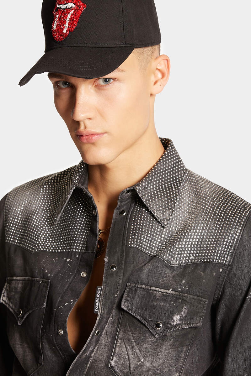 BLACK WASH NIGHT FASHION WESTERN SHIRT - 5