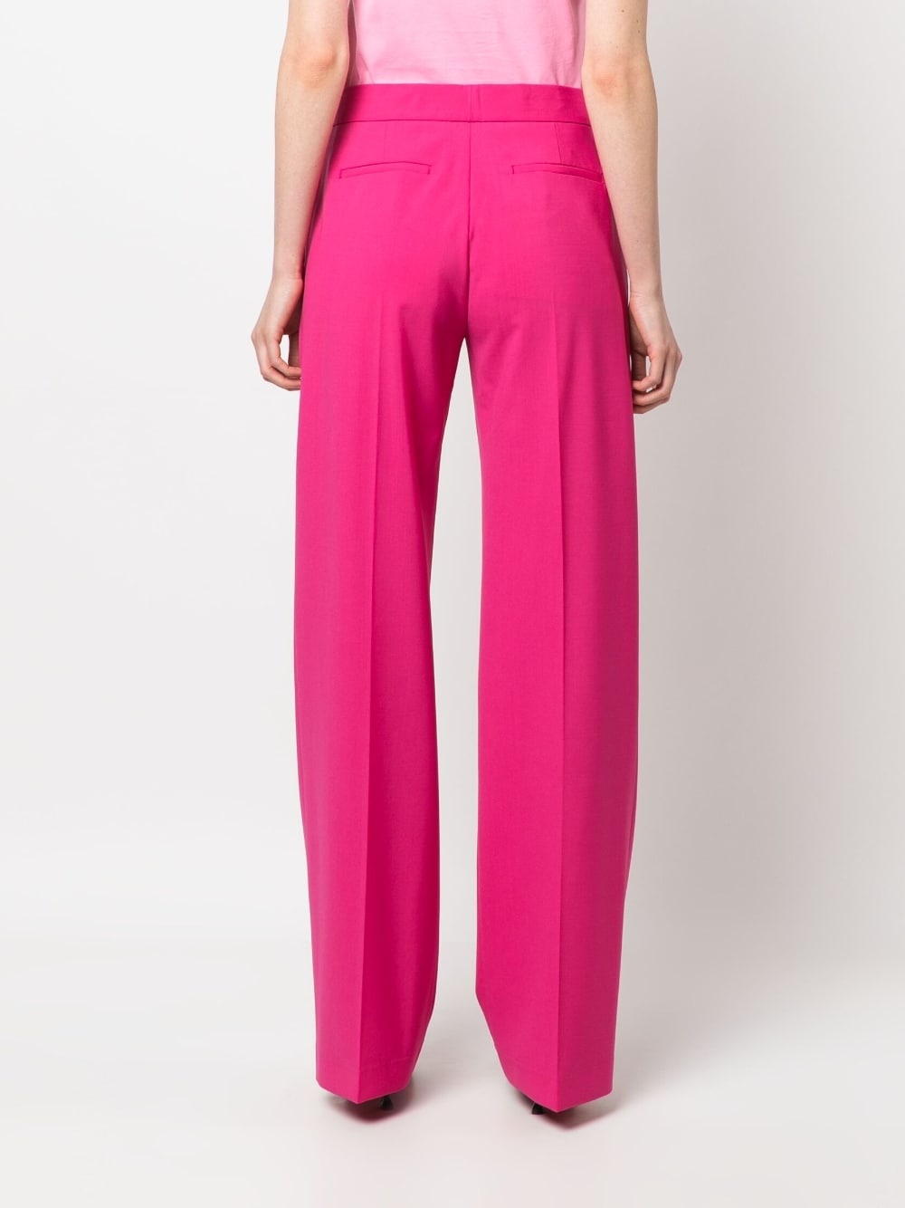 high-waist wide-leg wool trousers - 4