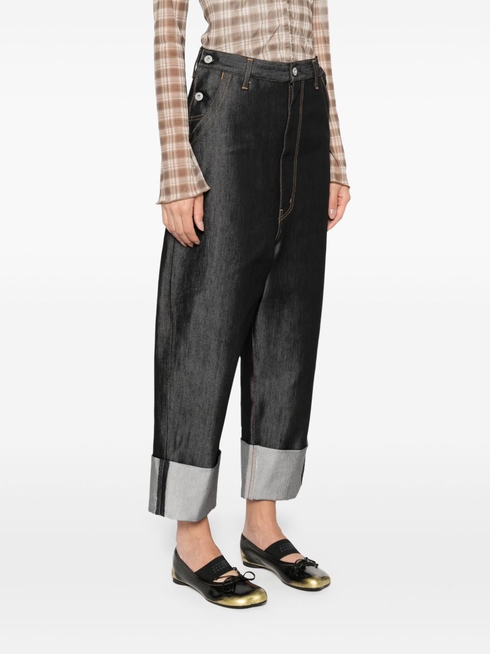 contrast-stitching jeans - 3
