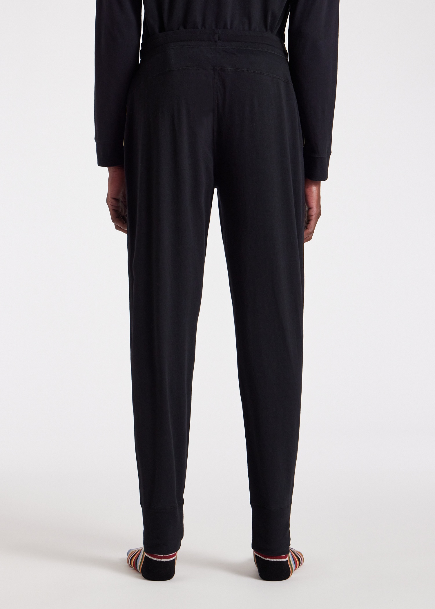 Black Jersey Cotton Lounge Pants - 5