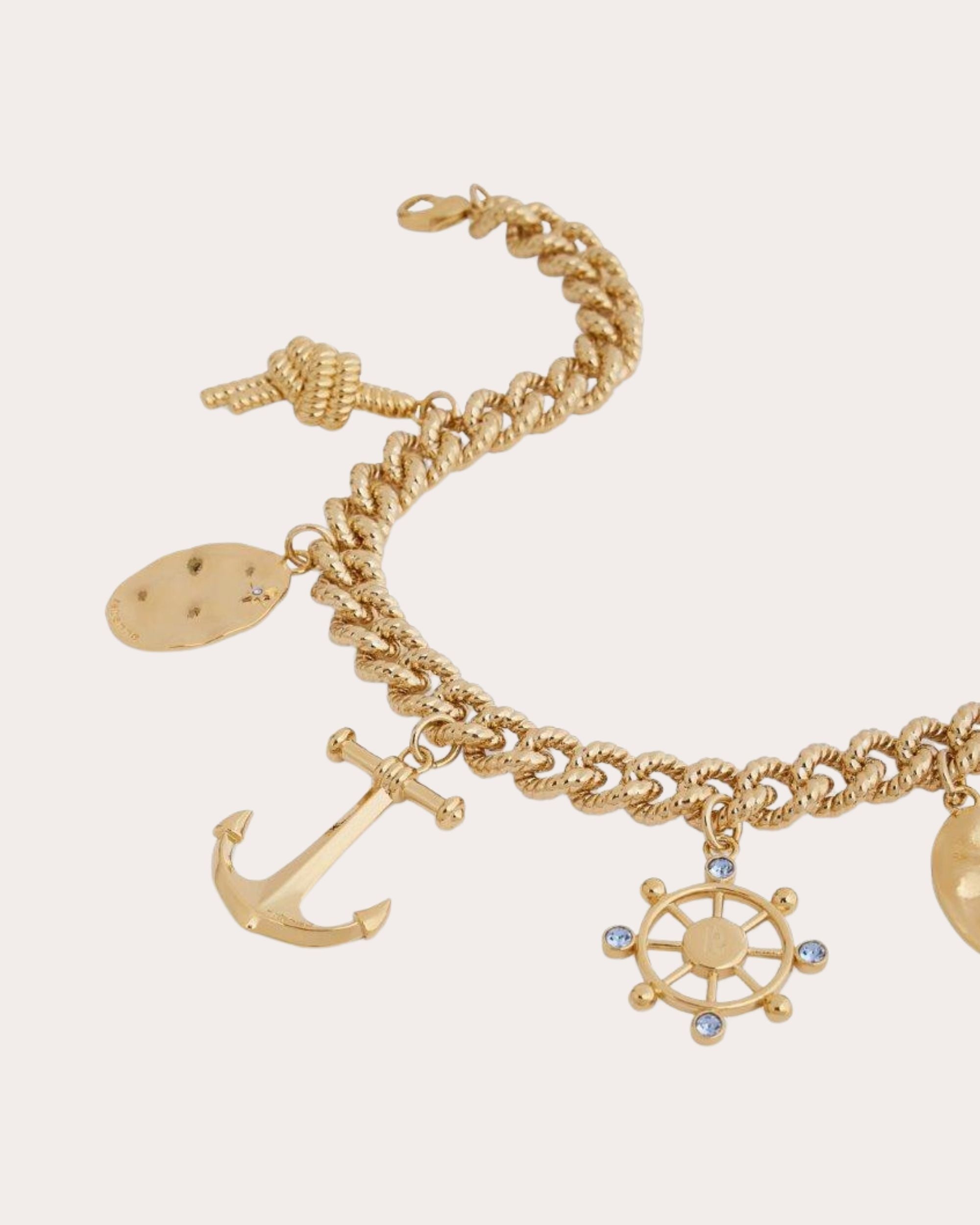 Crystal & Goldtone Nautical Medal Choker Necklace - 3